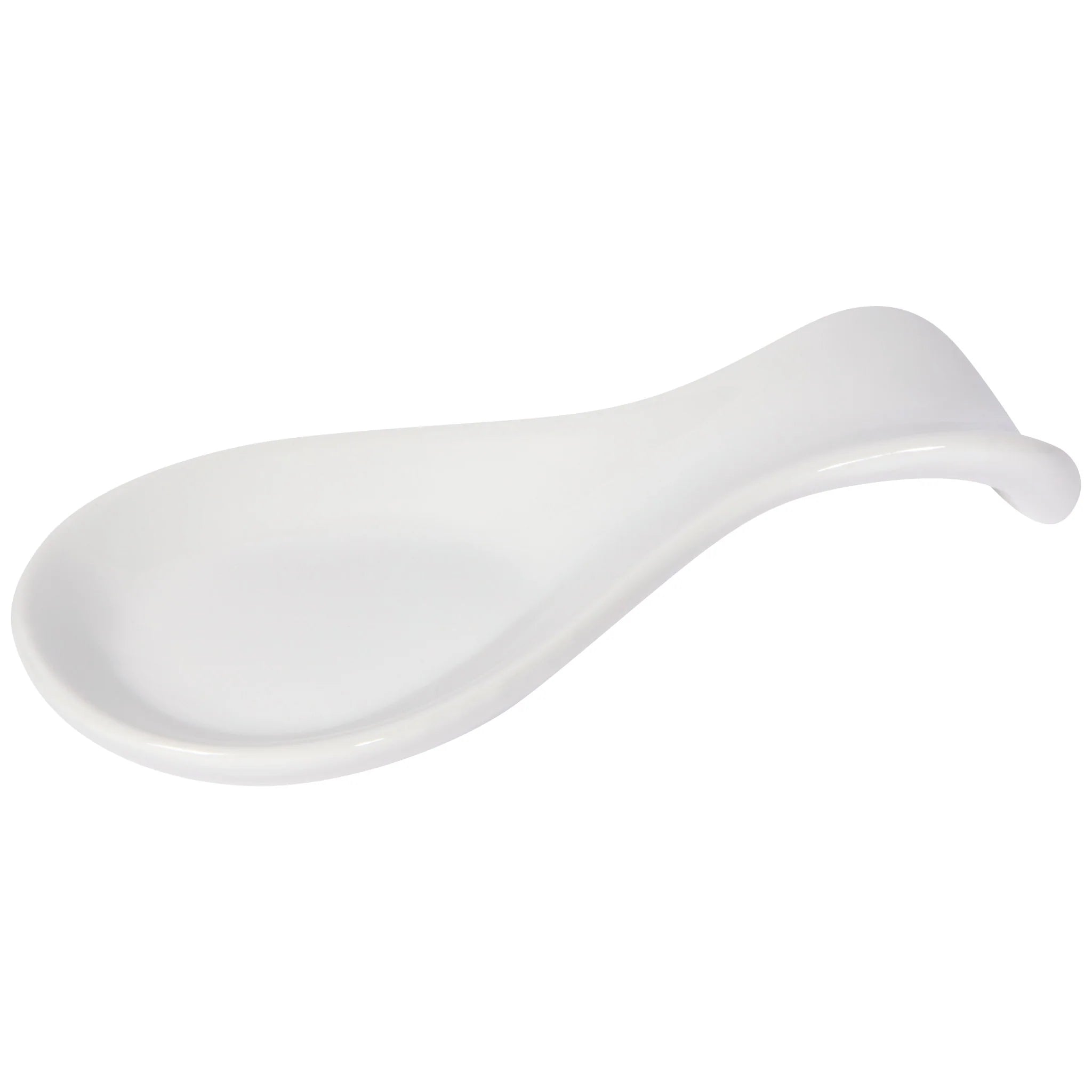 Now Designs Curved Stoneware Spoon Rest - Elegant Kitchen Utensil Holder for Cooking & Serving - Perfect for Stovetop, Countertop & Dining Table Use