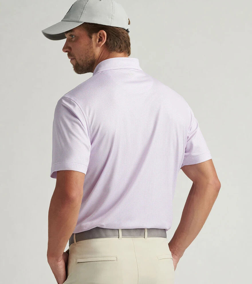 Peter Millar Men's Phoenix Performance Jersey Polo Shirt - Moisture Wicking, Breathable Golf & Casual Shirt in White/Cottage Blue - Perfect for Golf, Tennis & Business Casual Wear
