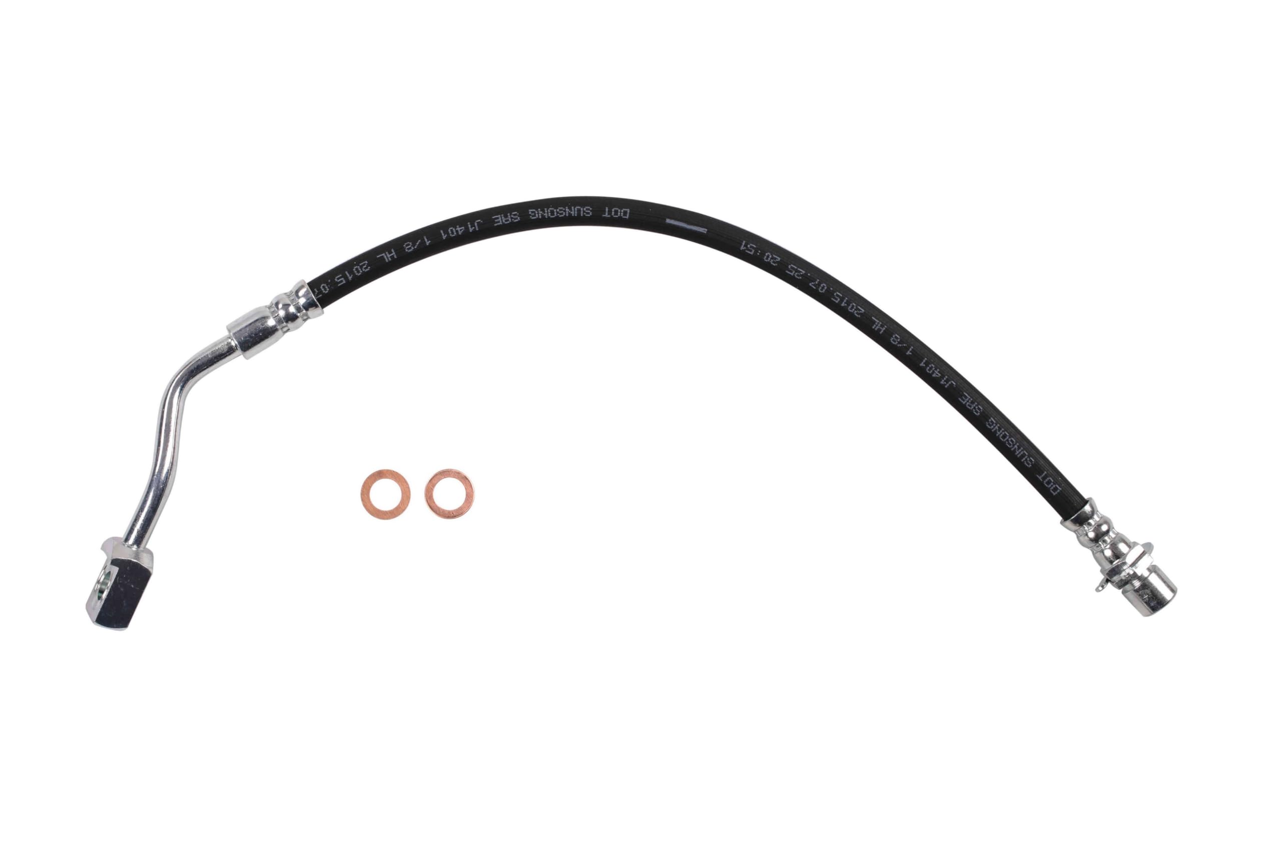 Sunsong 2205182 Brake Hydraulic Hose - High Performance Replacement for Trucks & SUVs - Durable DOT Approved Brake Line - Ideal for Off-Roading, Towing & Heavy Duty Use