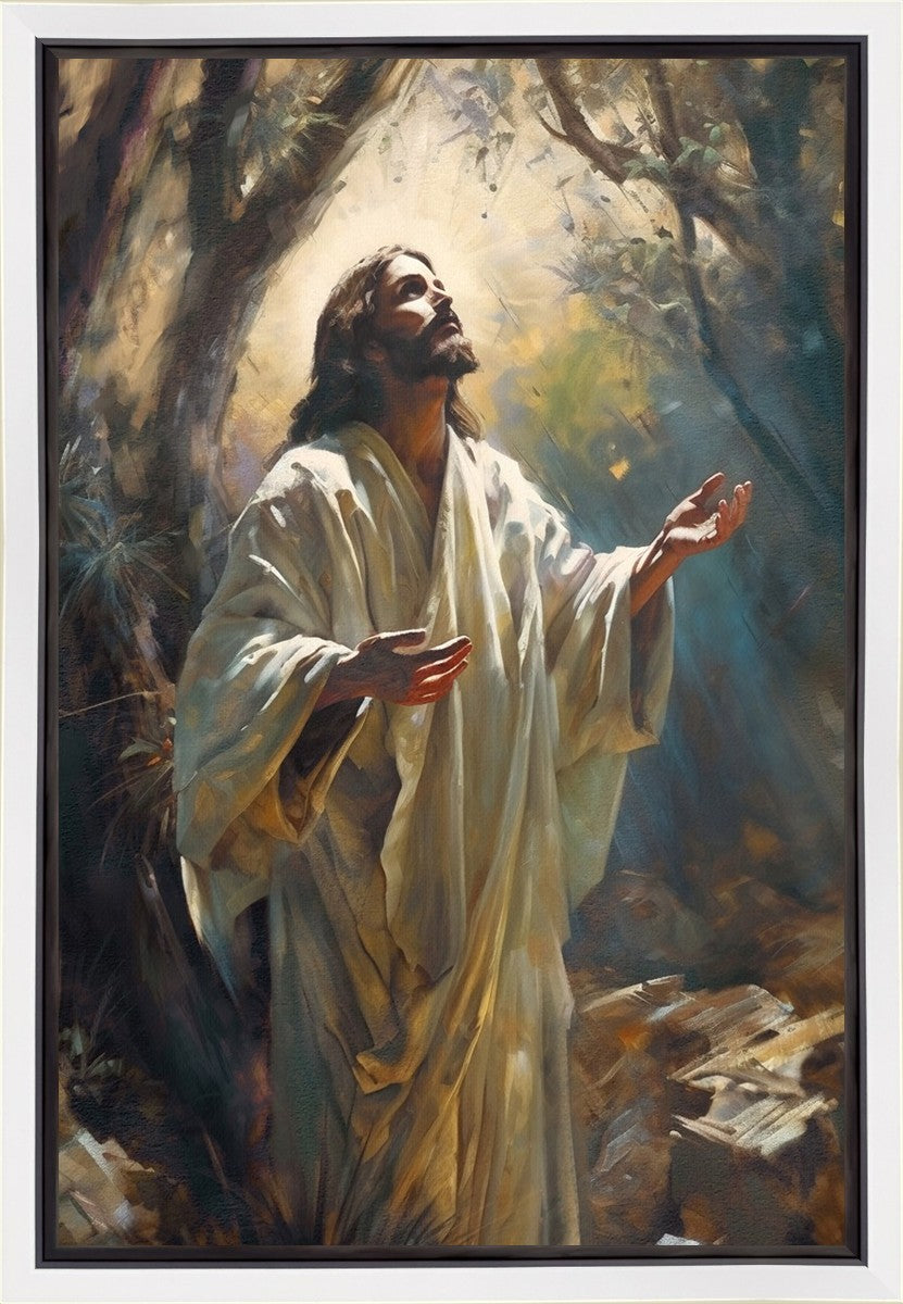 Jesus Prays in the Garden of Gethsemane Gallery Wrap Canvas - Religious Wall Art for Home Decor, Church, Prayer Room & Christian Gifts