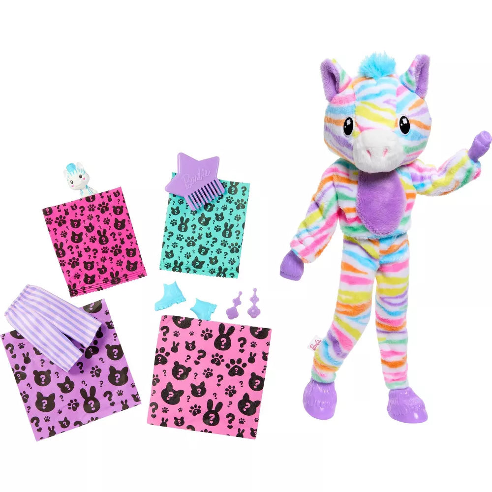 Barbie Cutie Reveal Zebra Surprise Doll with 15+ Fashion & Pet Accessories - Perfect for Kids' Birthday Gifts & Pretend Play