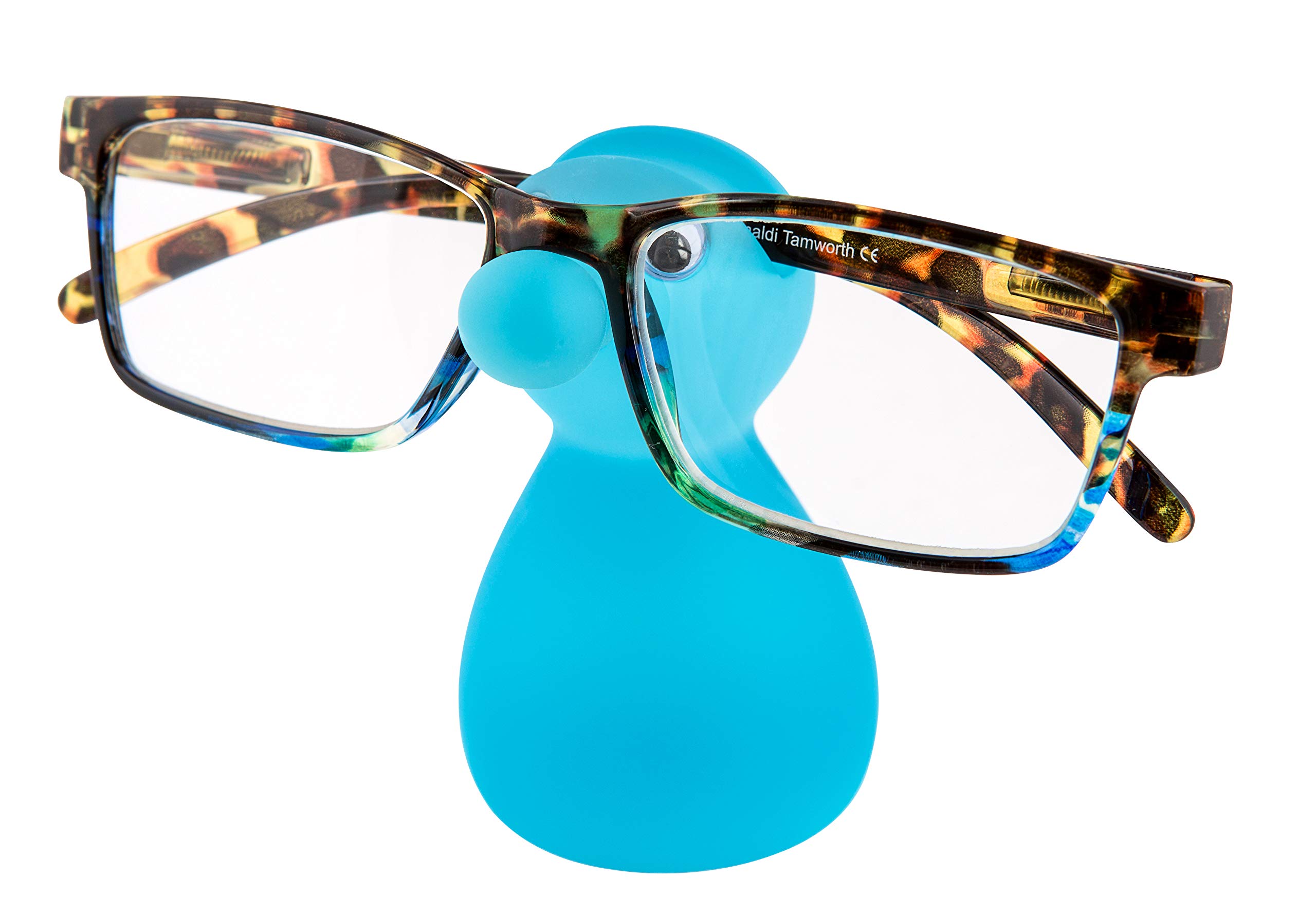Premium Snozzle Glasses Stand - Stylish Eyeglass Holder for Desks & Nightstands - Perfect Gift Boxed Spec Holder in Turquoise - Ideal for Home, Office & Travel Use