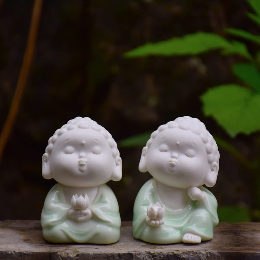 Little Cute Buddha Statue - Exquisite Ceramic Buddha Ornament for Home Decor, Meditation Room, Office Desk & Gift Giving | Handcrafted Zen Decor for Peace & Happiness
