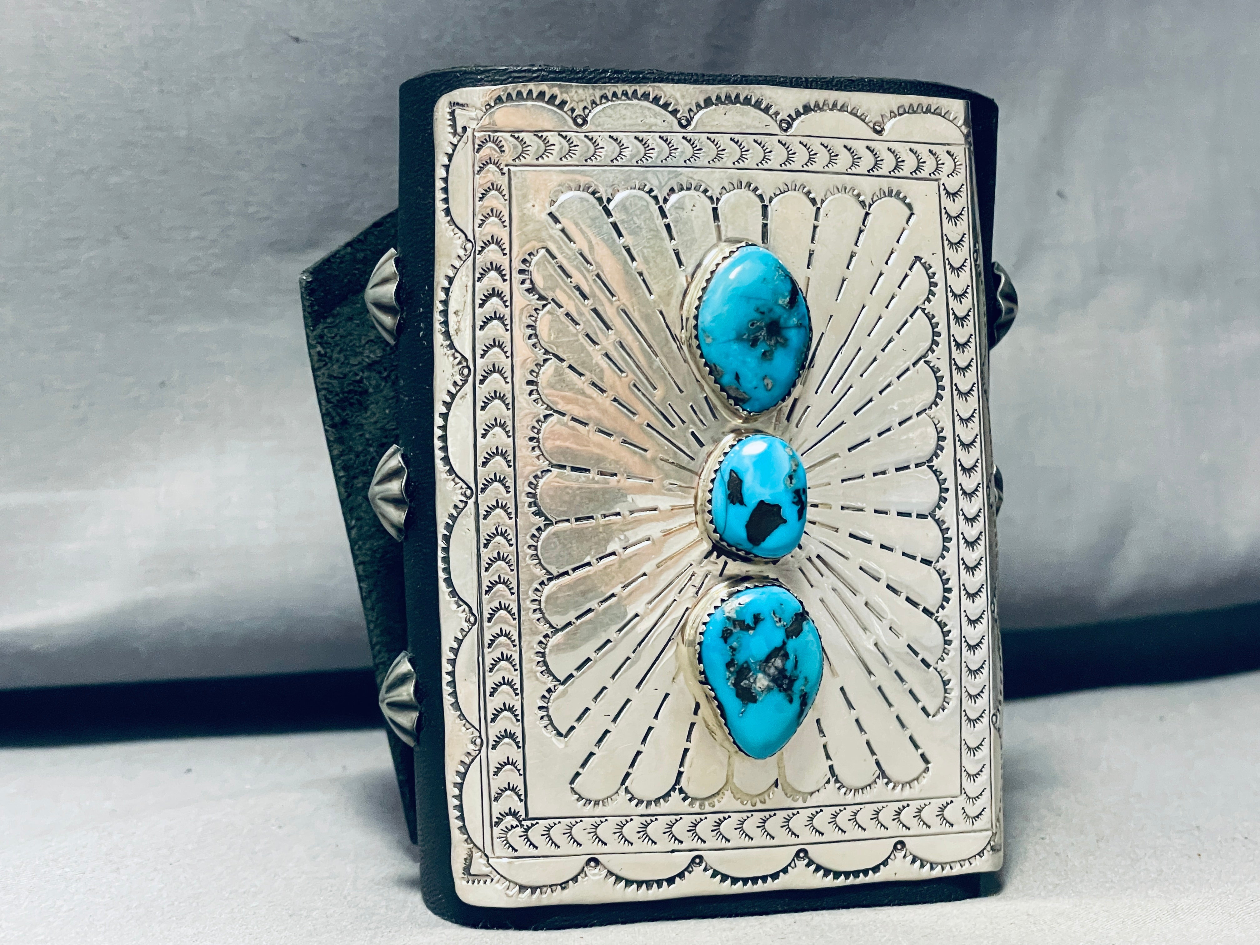 Vintage Navajo Sterling Silver Turquoise Ketoh Bracelet - 115g Handmade Native American Jewelry for Women, Boho Fashion & Spiritual Healing Accessories