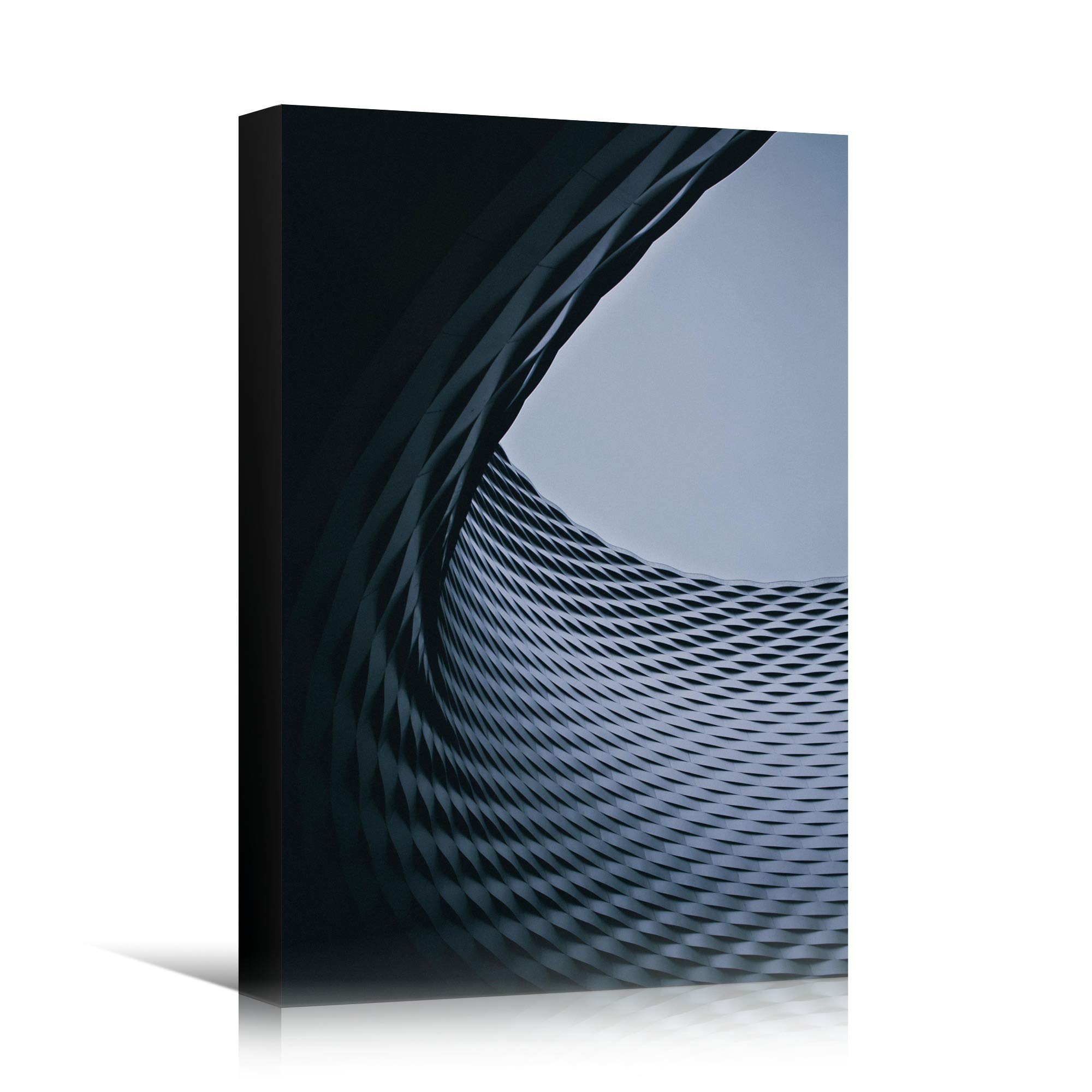 Abstract Grey Building Pattern Canvas Wall Art - Modern Architecture & Maps Design for Chic Home & Office Decor - 32x48 Inches - Perfect for Living Room, Bedroom or Workspace
