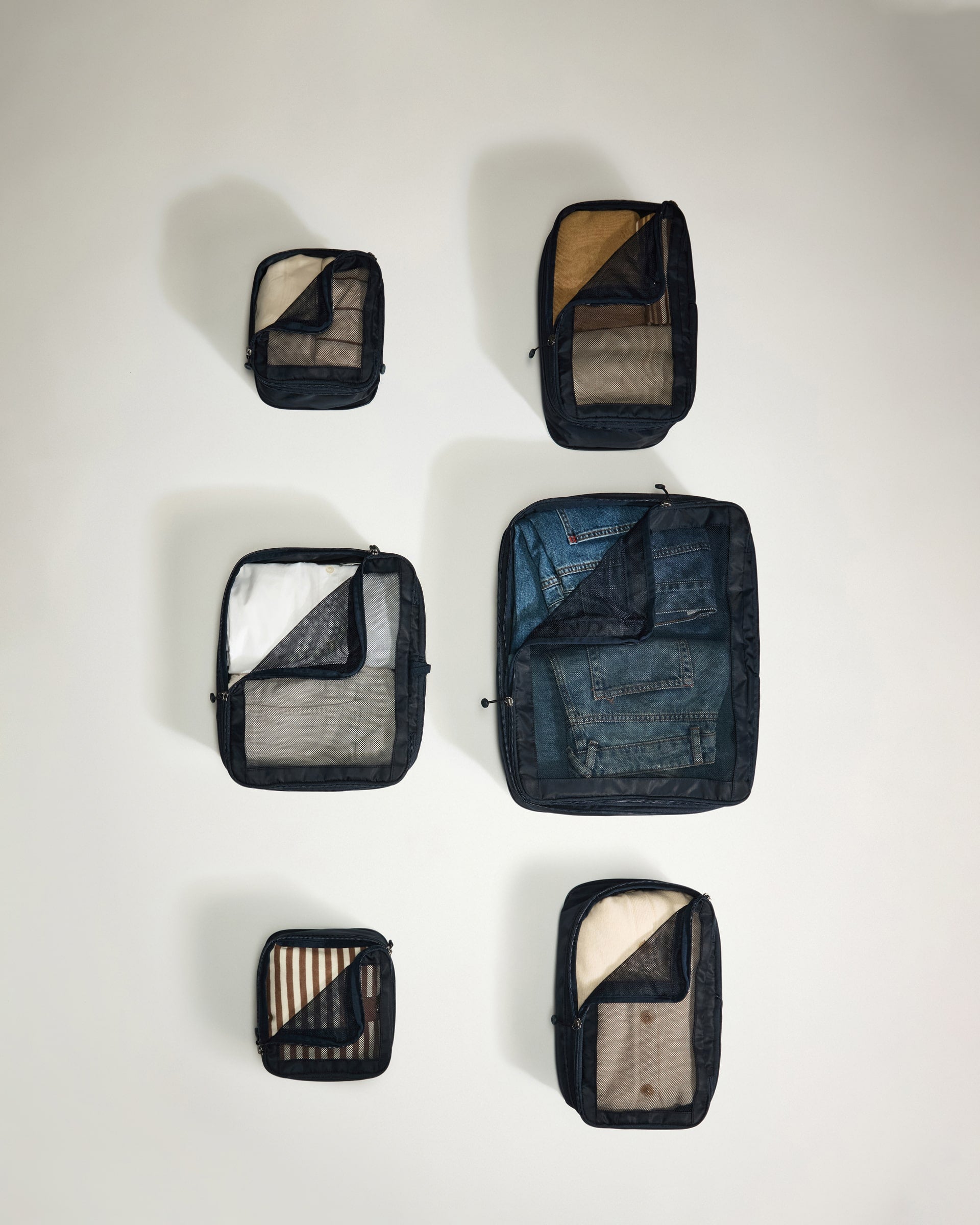 Navy Blue Packing Cubes Set of 6 - Travel Organizers for Suitcases, Backpacks & Luggage - Perfect for Business Trips & Vacations