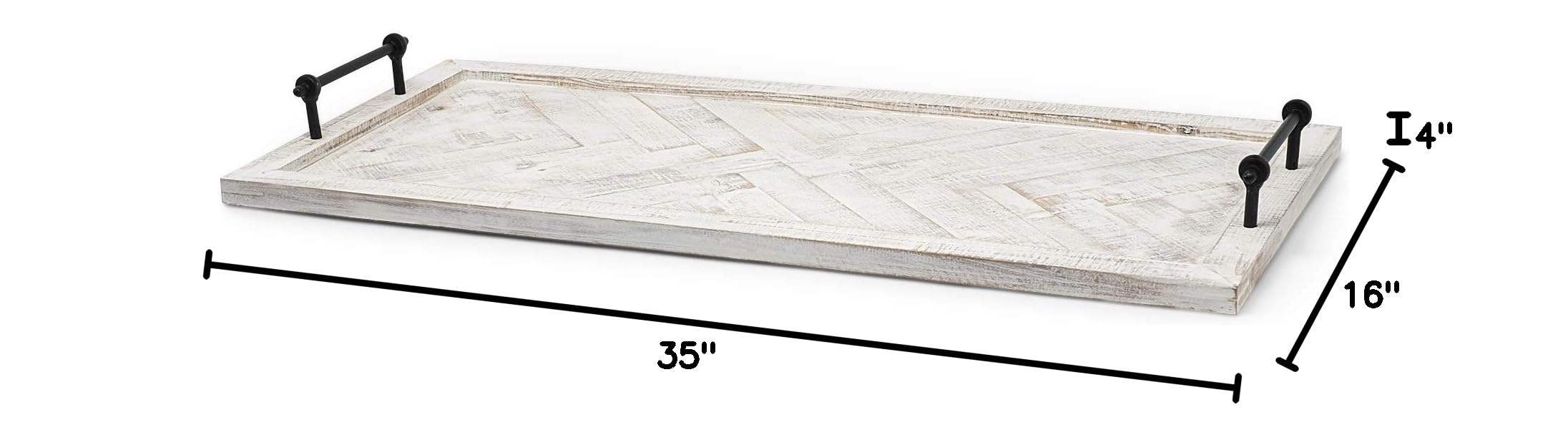 White Mercana Alfred Tray - Elegant Serving Tray for Dining & Decor