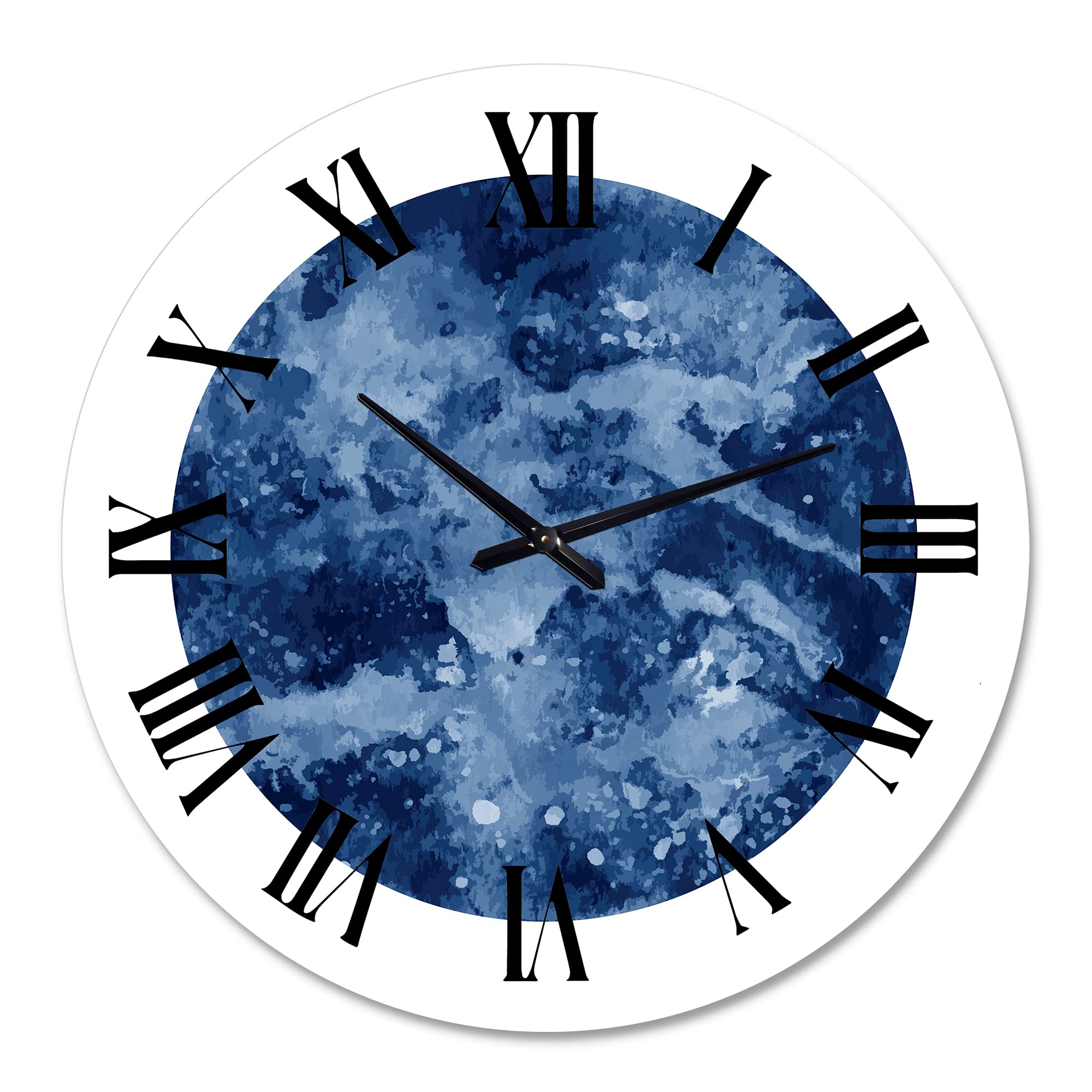 DesignQ Modern Wall Clock - Space Galaxy Circle Astrology Large Wall Decor for Bedroom, Living Room & Office | Silent Non-Ticking Home Decor