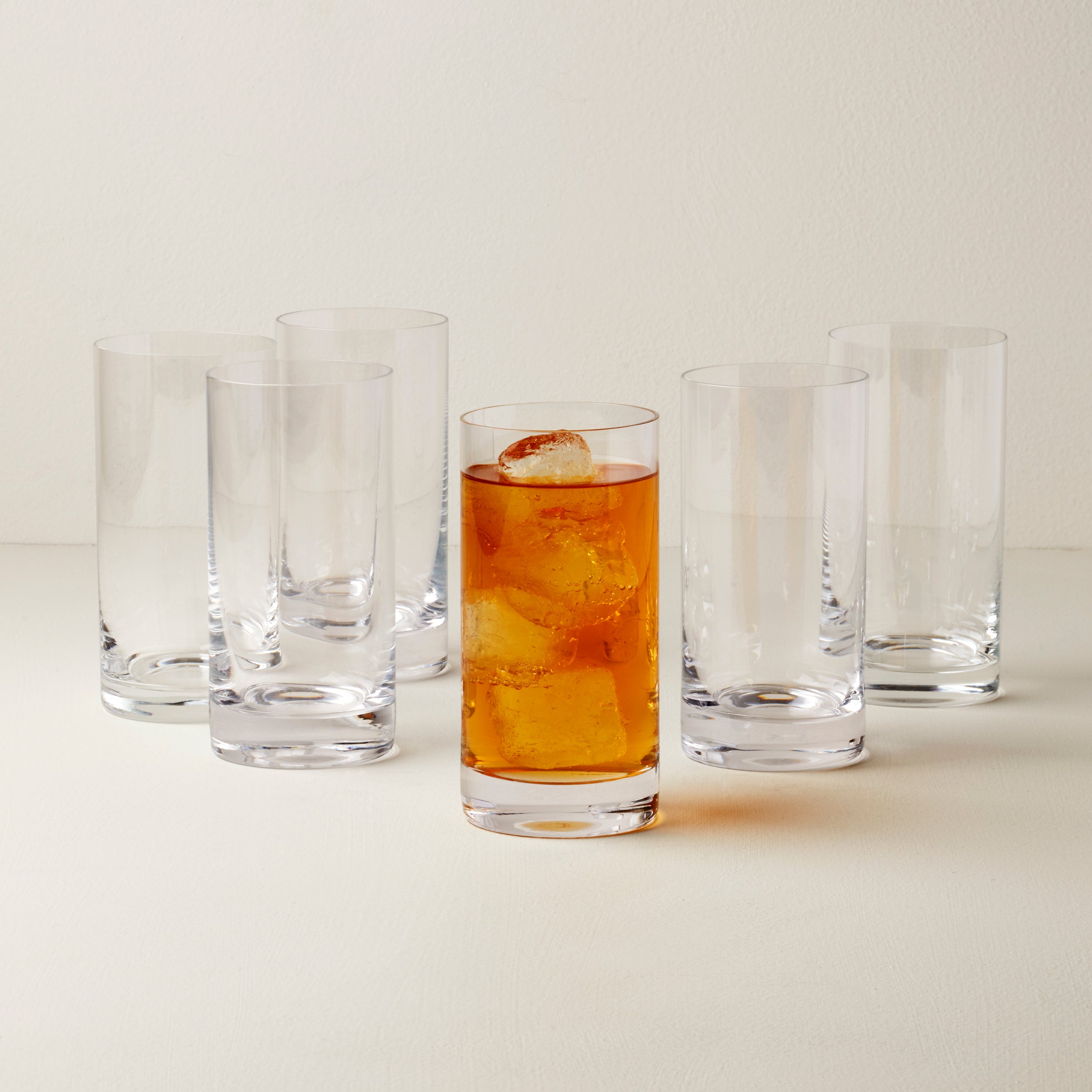 Premium Tuscany Classics 16oz Cylinder Highball Glasses Set of 6 - Elegant Drinking Glasses for Cocktails, Whiskey, Iced Tea & Home Bar Entertaining