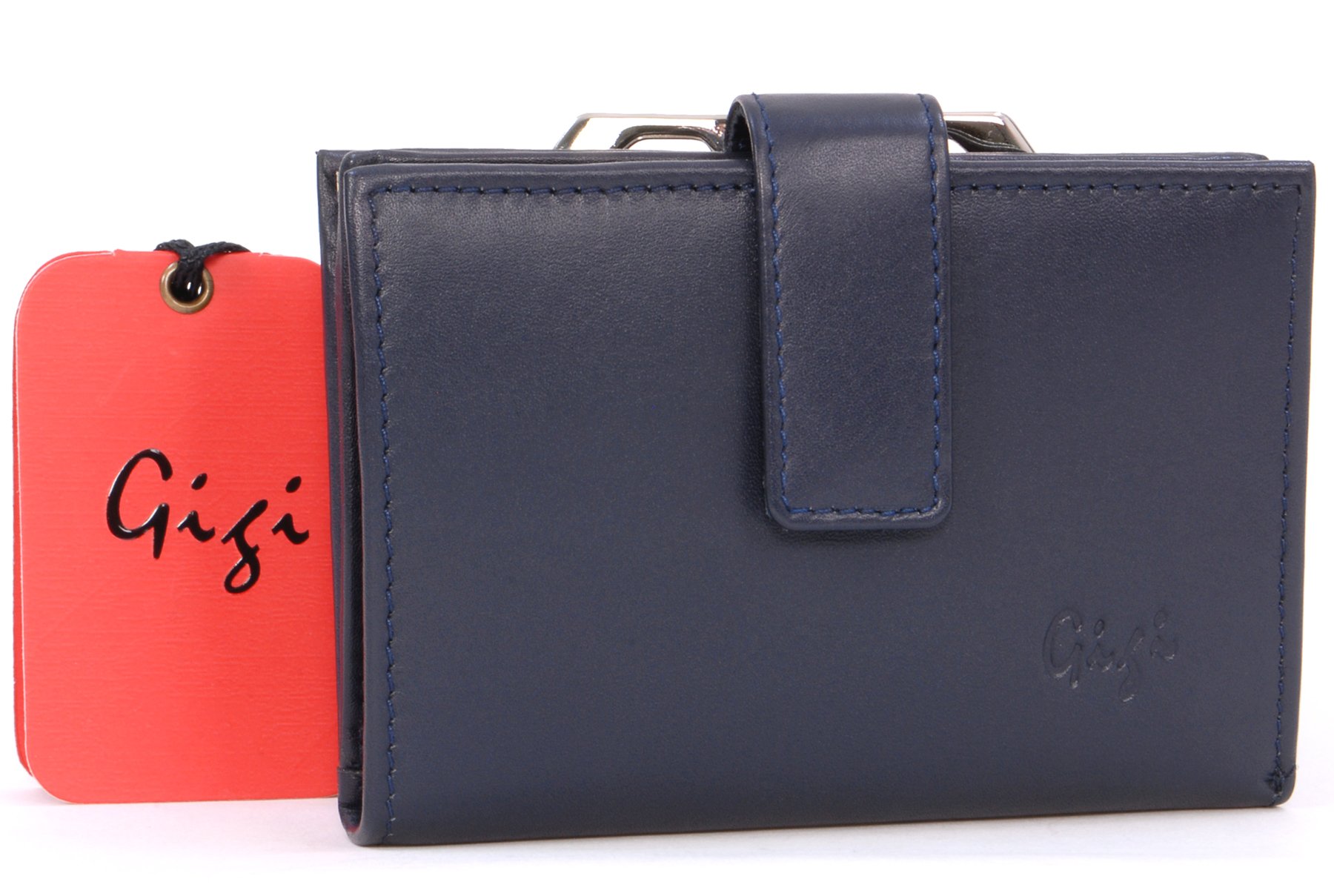Gigi Women's Navy Blue Leather Wallet & Coin Purse - Medium Size Ladies Handbag with Gift Box (Othello 4244) - Perfect for Everyday Use, Travel & Gift Giving