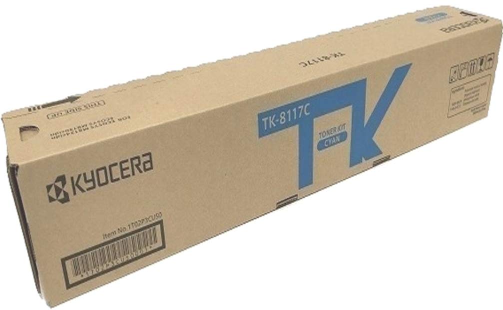 KYOCERA TK-8117C Cyan Toner Kit (1T02P3CUS0) - Compatible with ECOSYS M8124cidn & M8130cidn Color Laser Printers | High-Yield 6000 Pages at 5% Coverage | Ideal for Office & Home Printing Needs