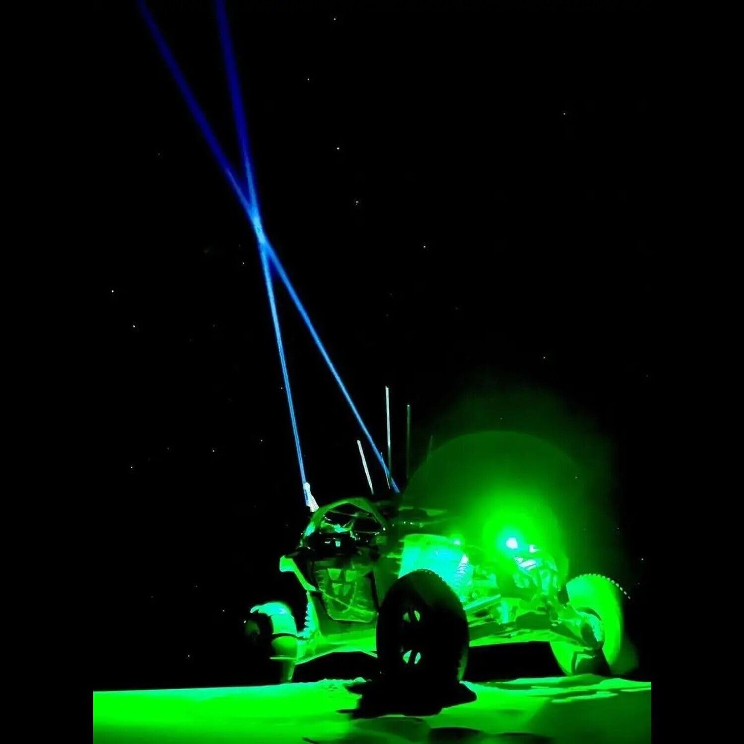 Rugged TUFF SkyTracer Spot Beam Light Pod Whip Lights - 2-Piece Set with 4 Color Lenses for ATV, UTV, Dune Buggies, Side-by-Sides, Trucks, SUVs | Perfect for Off-Roading, Overlanding, Rock Crawling, Marine Boats & Night Adventures