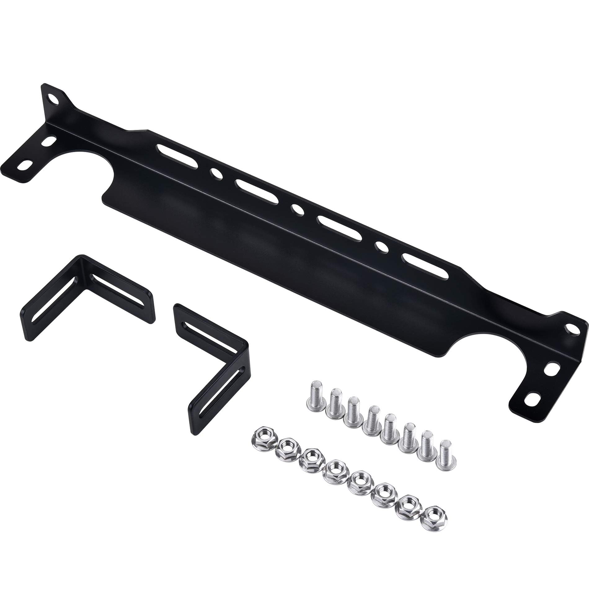 EVIL ENERGY Universal 330mm/13 Inch Aluminum Alloy Black Oil Cooler Mounting Bracket Kit - Perfect for British Radiator Oil Cooler Installation in High-Performance Vehicles