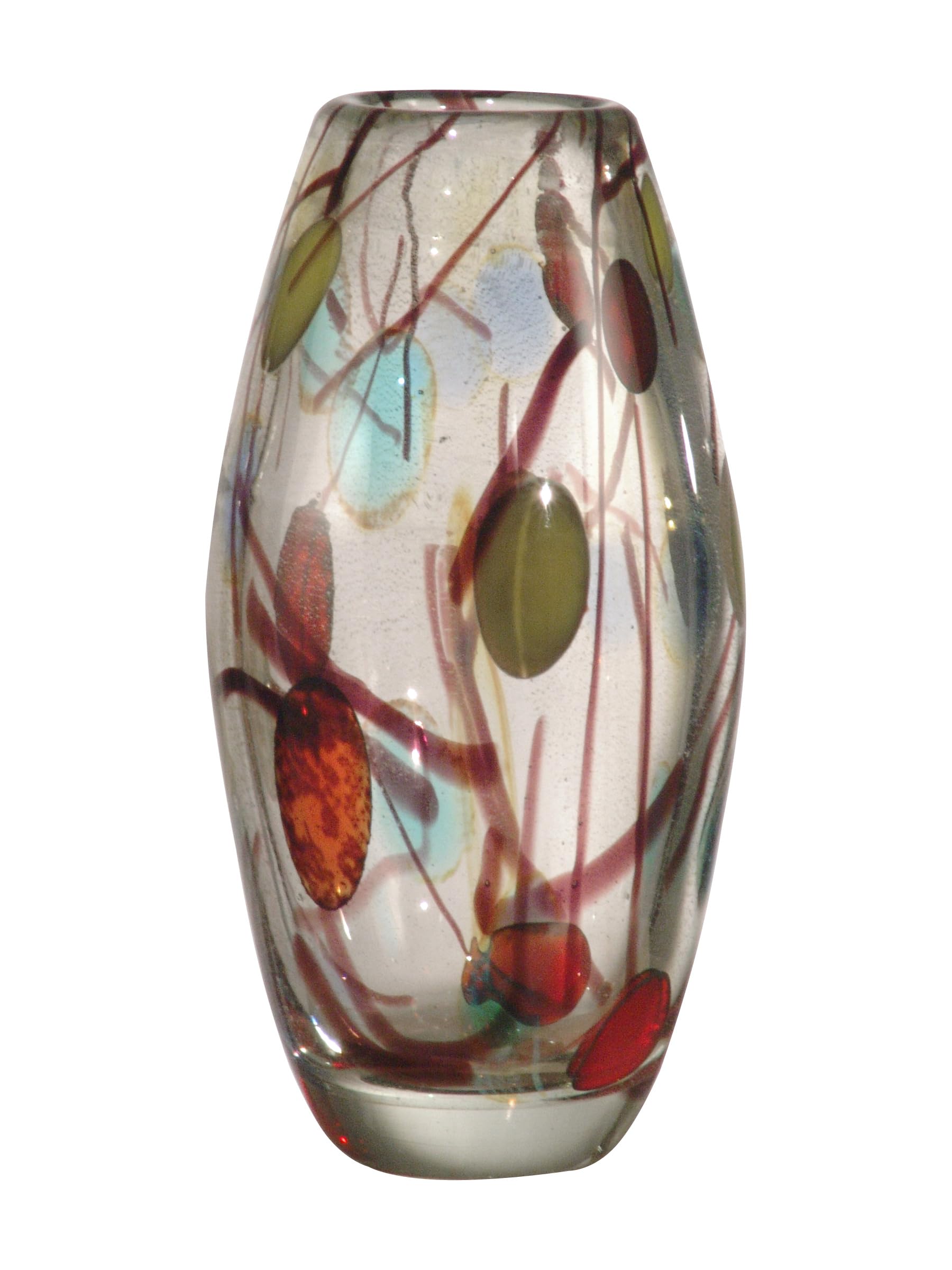 Dale Tiffany AV10768 Lesley Handcrafted Art Glass Vase - Elegant Home Decor for Living Room, Wedding Centerpiece & Luxury Gift Idea
