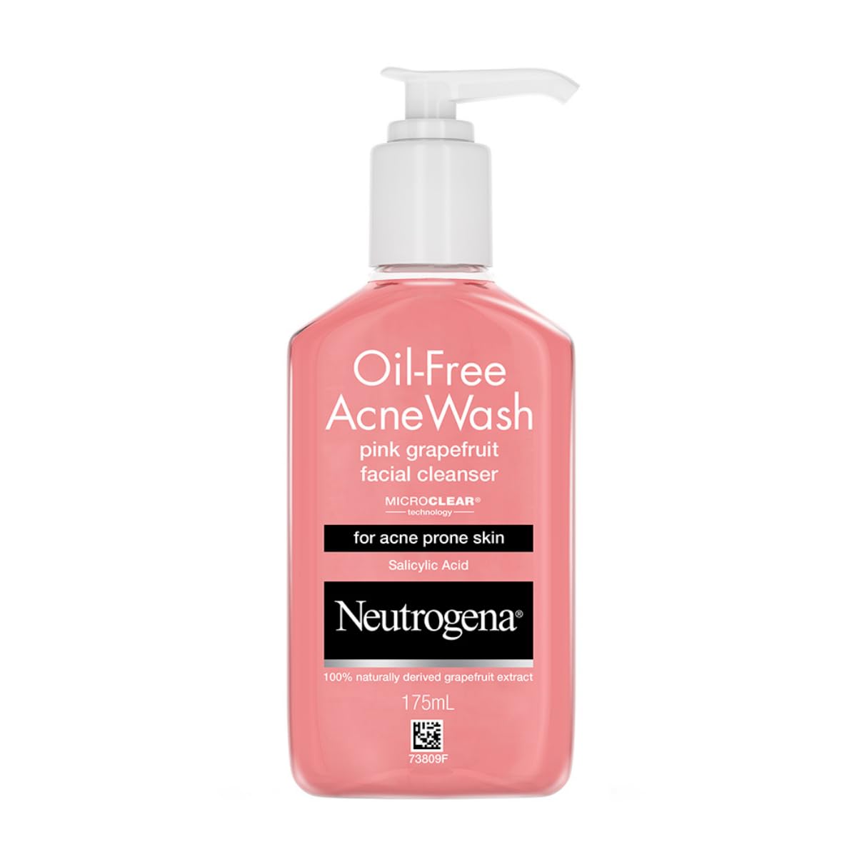 Neutrogena Oil-Free Acne Wash Pink Grapefruit - Deep Cleansing Salicylic Acid Face Wash for Oily & Acne-Prone Skin | Alcohol-Free, Non-Comedogenic, Dermatologist Tested | 175ml | Perfect for Daily Skincare & Breakout Prevention