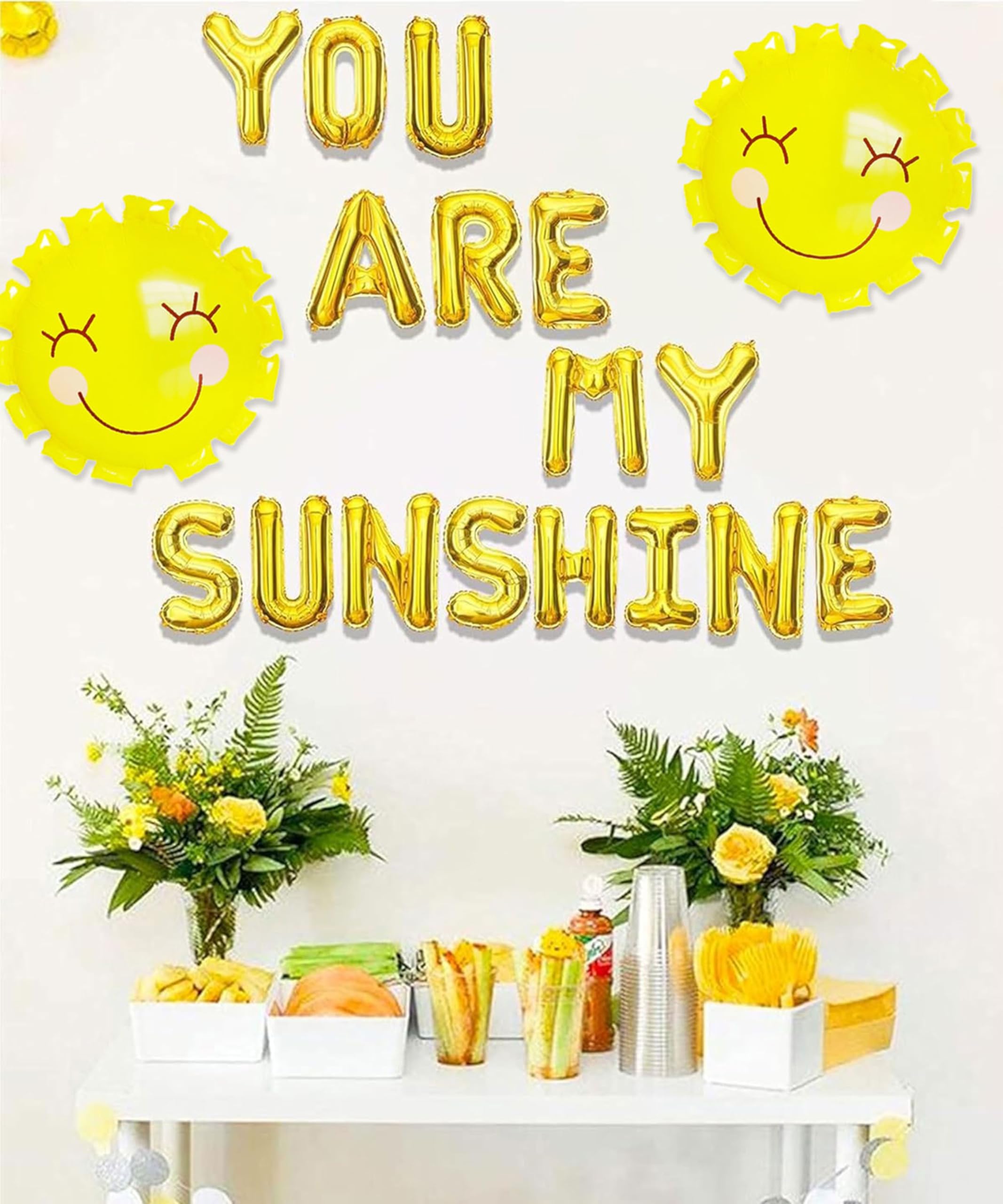 JeVenis You Are My Sunshine Balloons & Banner Set - Yellow Sun-Themed Party Decor for Baby Showers, Kids Birthdays & Gender Reveals | Perfect for Indoor & Outdoor Celebrations