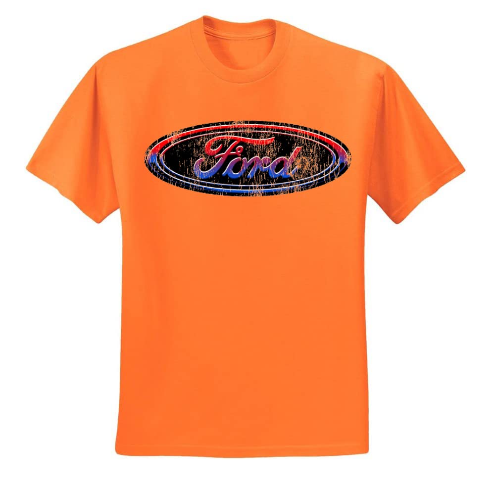Red Blue Black Ford Logo Graphic T-Shirt for Men | Vintage Car & Truck Enthusiast Tee | Casual Wear & Car Show Outfit