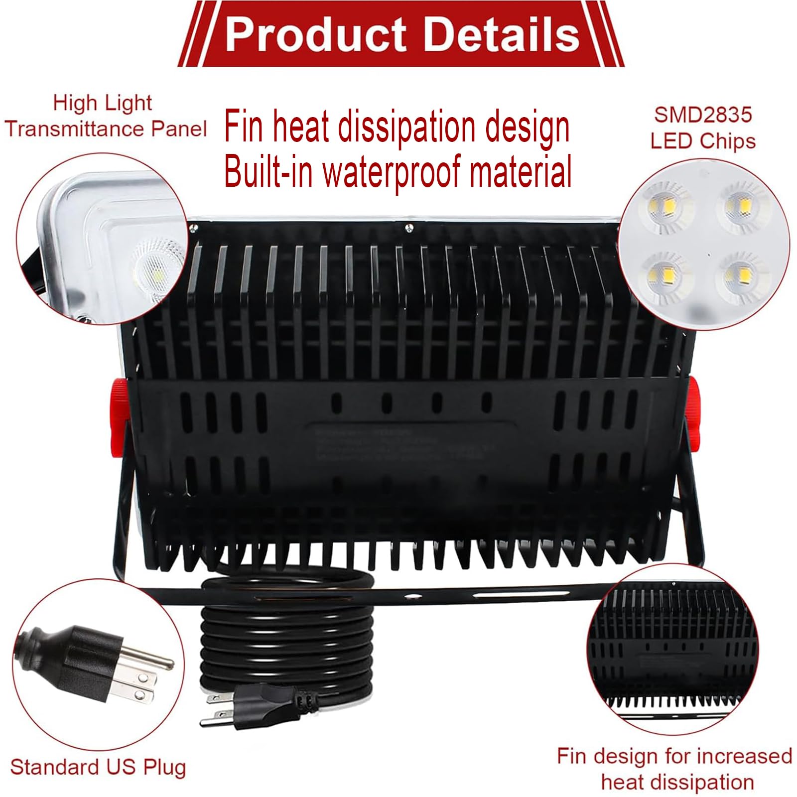 Indmird 2 Pack 200W LED Outdoor Flood Lights - Waterproof Bright Exterior Lighting for Yard, Garden, Playground, Garage, Basketball Court & Stadium - Perfect for Security, Landscape & Sports Field Illumination