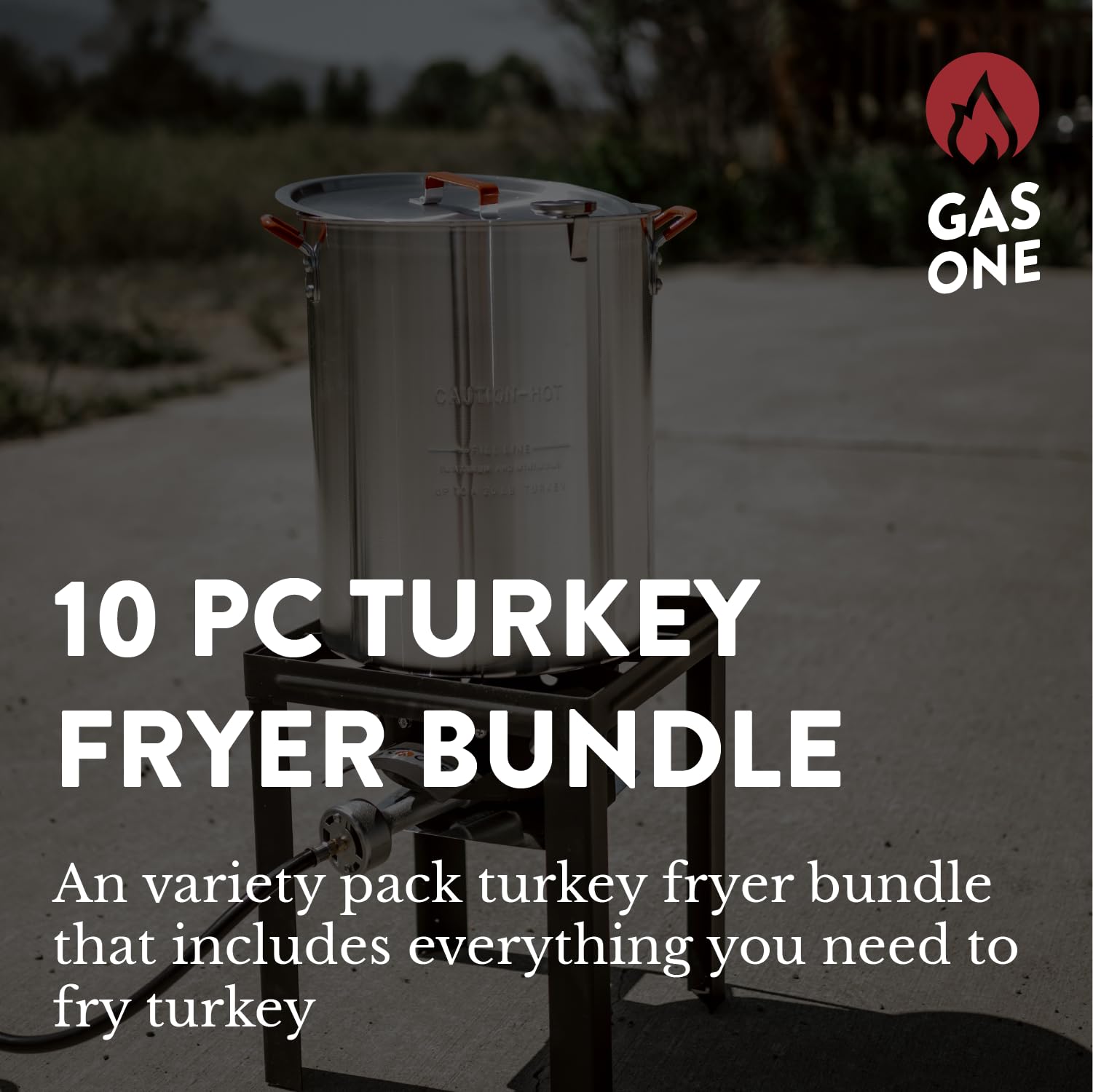 GasOne 30QT Turkey Fryer & 10QT Fish Fryer Set - Complete Outdoor Cooking Kit for Seafood Boil, Crab, Shrimp, Lobster, Crawfish | Heavy Duty Stainless Steel Deep Fryer for Holiday Meals, Backyard Parties & Camping Cooking