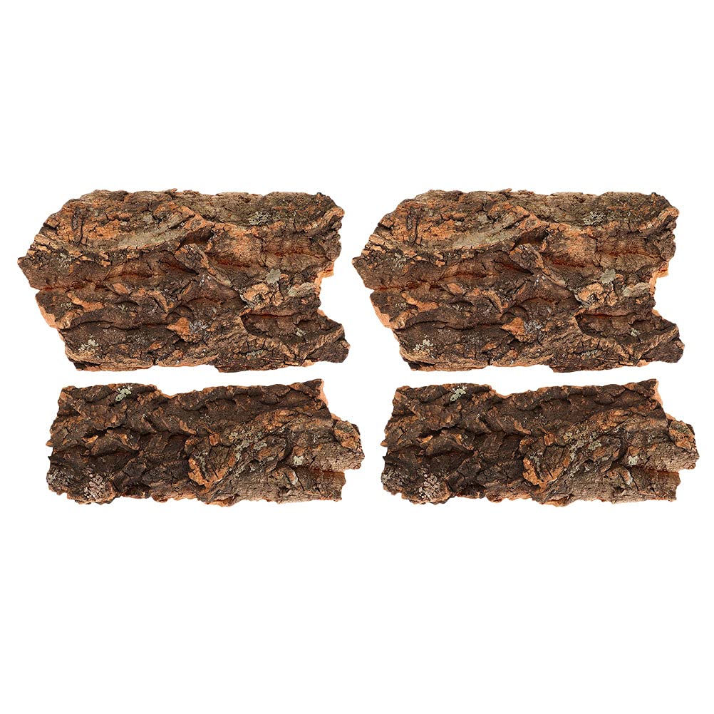 4 Pcs Reptile Bark Decor - Pet Terrarium Climbing Platform for Rainforest Habitat