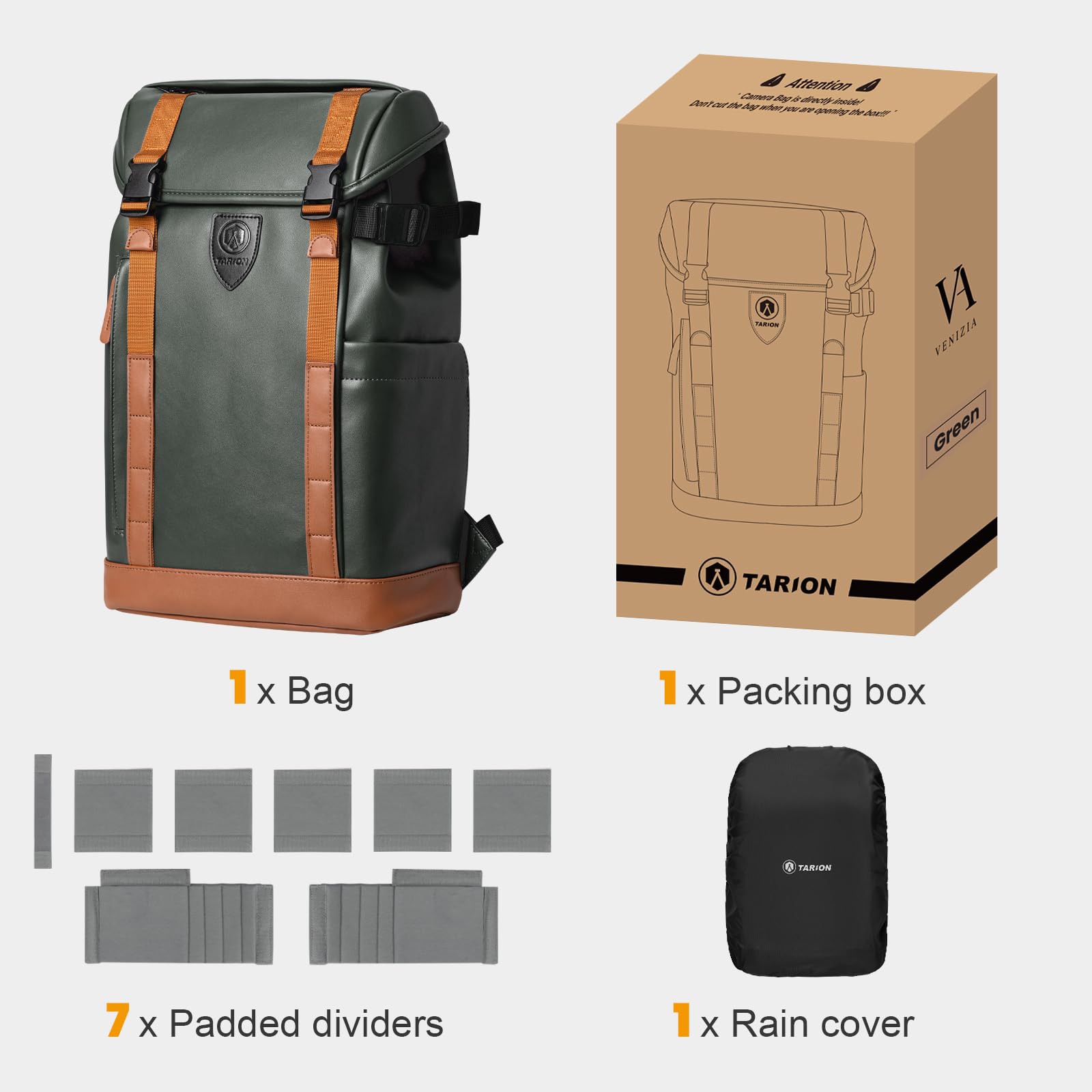 Waterproof Camera Backpack for Photographers - Eco-Friendly Leather DSLR Bag with 13