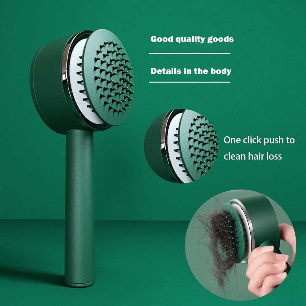 3D Hair Comb with Central Airbag - Self Cleaning Hair Brush for Women & Men - Perfect for Long, Short, Thick, Thin, Curly, Straight & Wavy Hair - Ideal for Daily Styling, Detangling & Volume Boosting - Great for Home, Travel & Salon Use