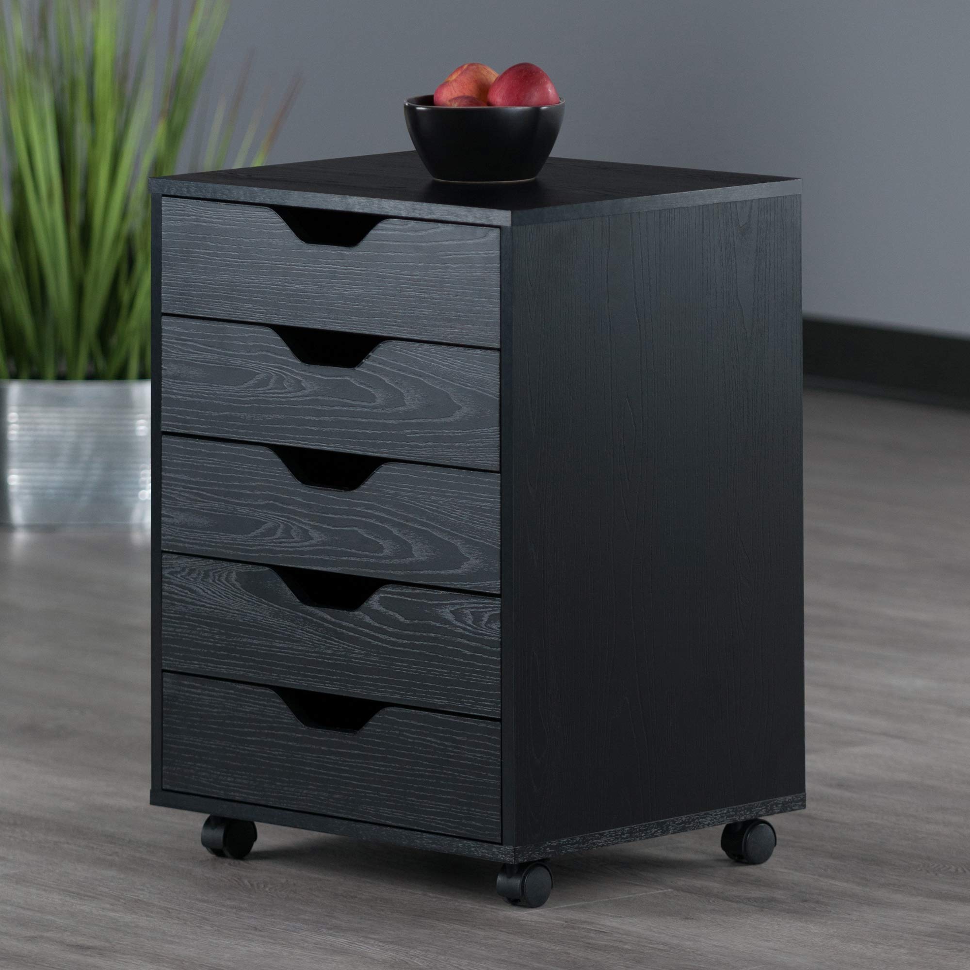 Winsome Halifax 5-Drawer Storage Organizer in Black - Perfect for Bedroom, Office & Closet Organization
