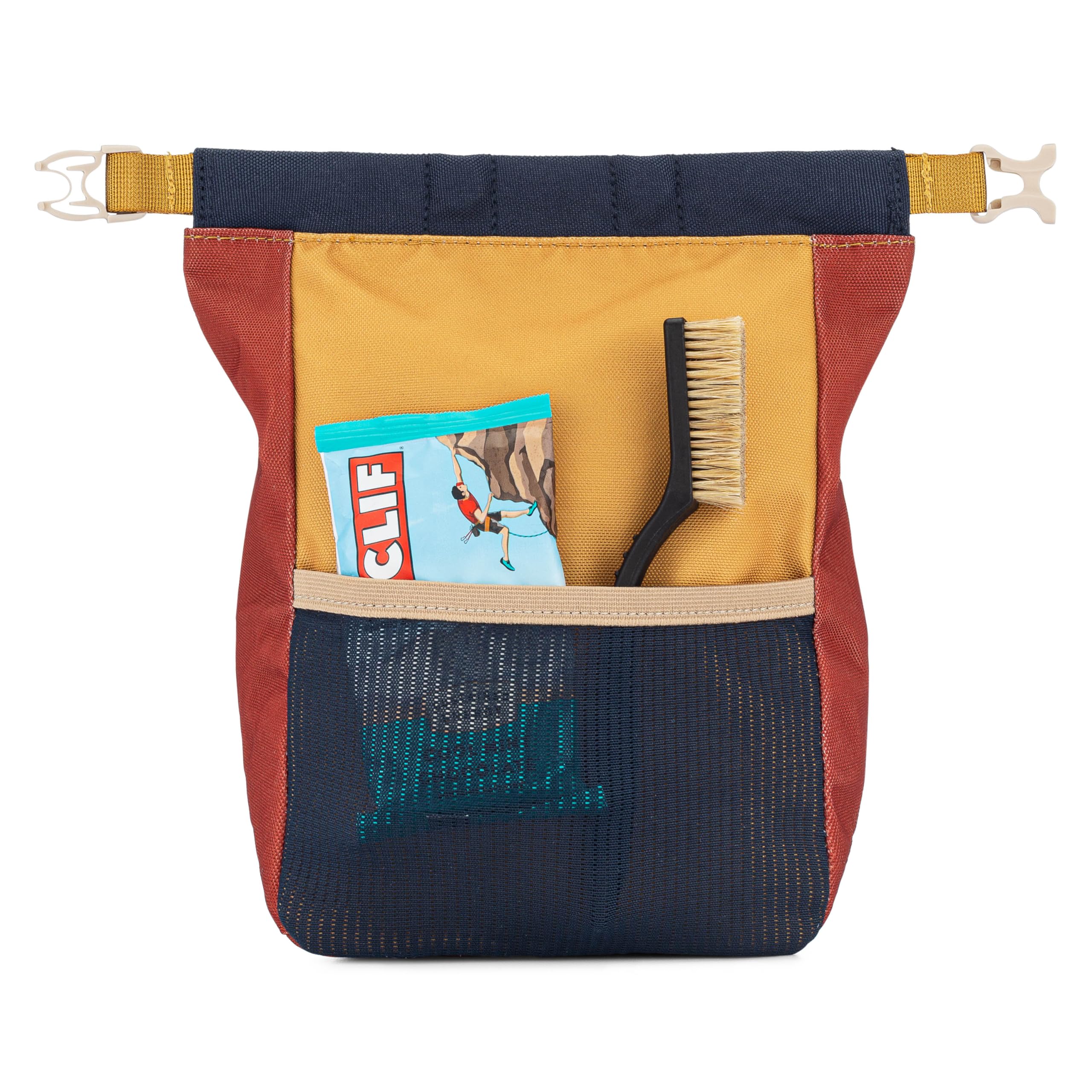 **Crux Bouldering Chalk Bucket - Large Rock Climbing Chalk Bag with Magnetic Closure, Zippered Pockets & Mesh Pouch - Ideal for Climbers, Weightlifting, Gymnastics & Outdoor Training**