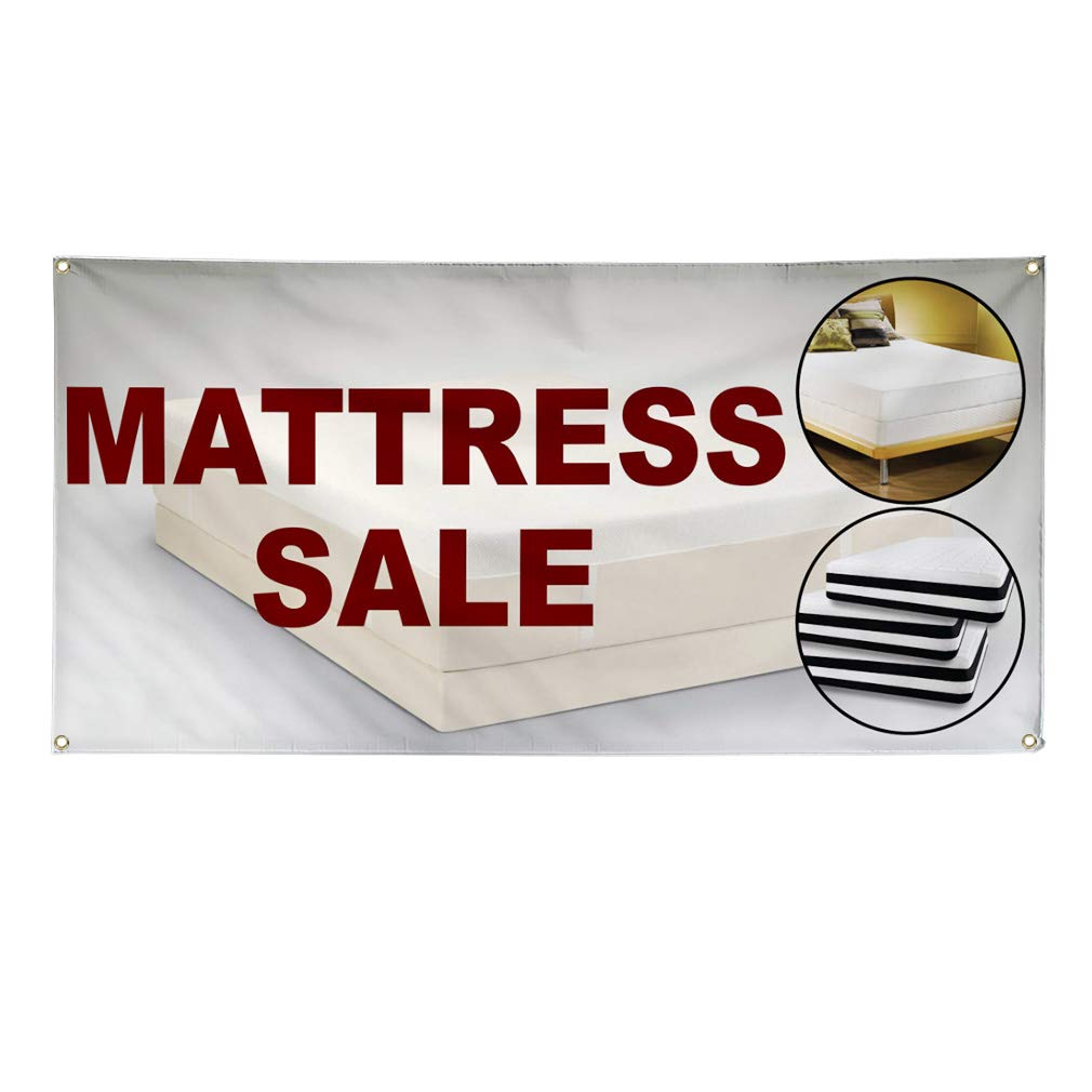 Vinyl Banner - Multiple Sizes (60x144 Inches) | Mattress Sale & Business Sign | Weatherproof Outdoor Yard Sign with 10 Grommets | Perfect for Retail Promotions, Commercial Advertising & Industrial Use