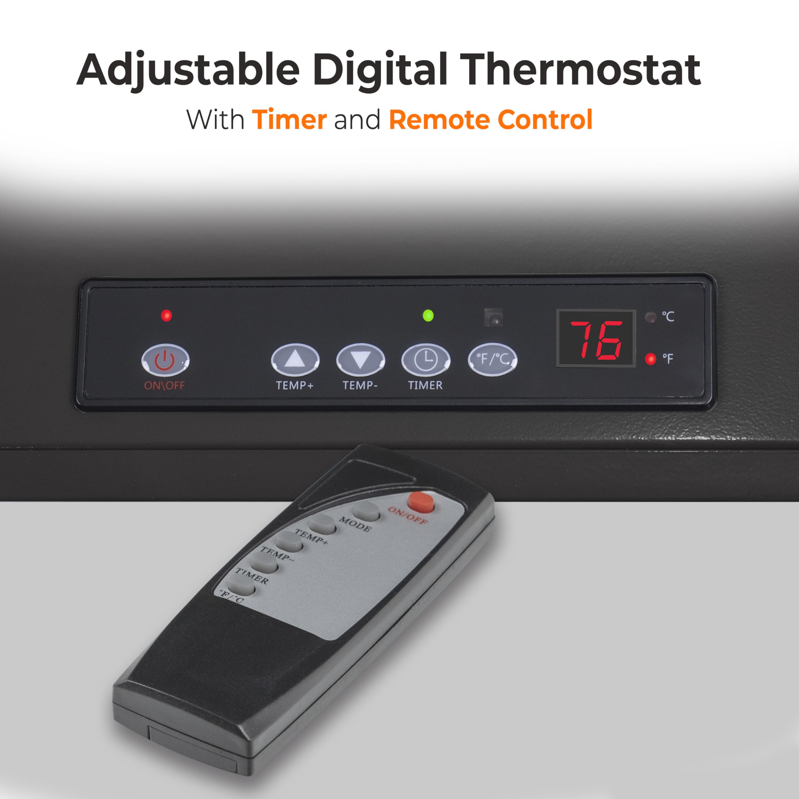 10,000-Watt Electric Garage Heater with Remote Control & Digital Display - Ceiling Mounted Shop Heater with 12H Timer & Overheat Protection (240V, Black) - Perfect for Indoor Workshops, Garages & Basements