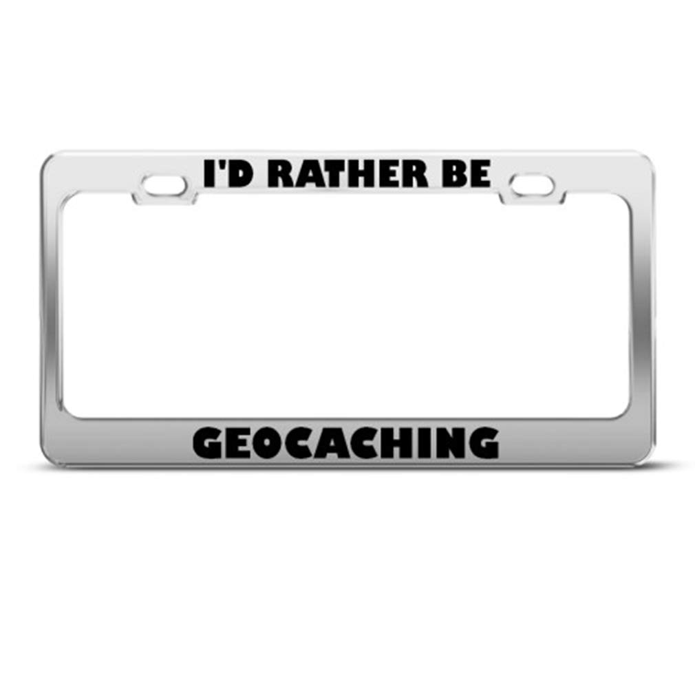Speedy Pros Metal License Plate Frame - Chrome 2 Hole Design for Car Accessories | Perfect for Geocaching Enthusiasts & Outdoor Adventures