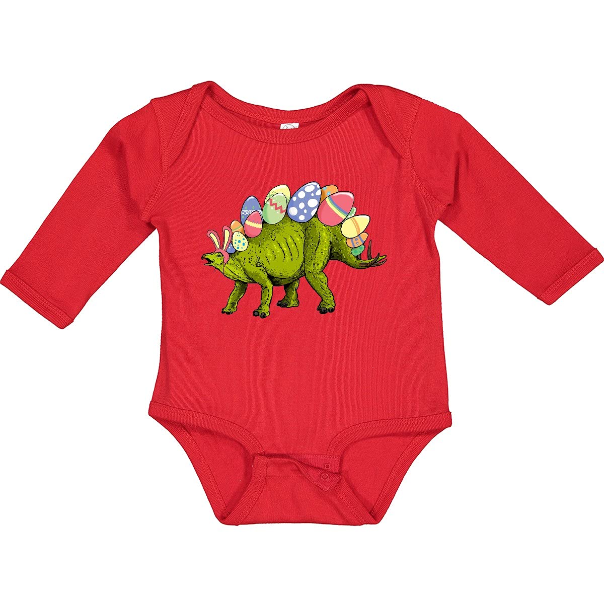 Easter Bunny Stegosaurus Creeper - Pink Ears & Eggs Design for Baby Outfits