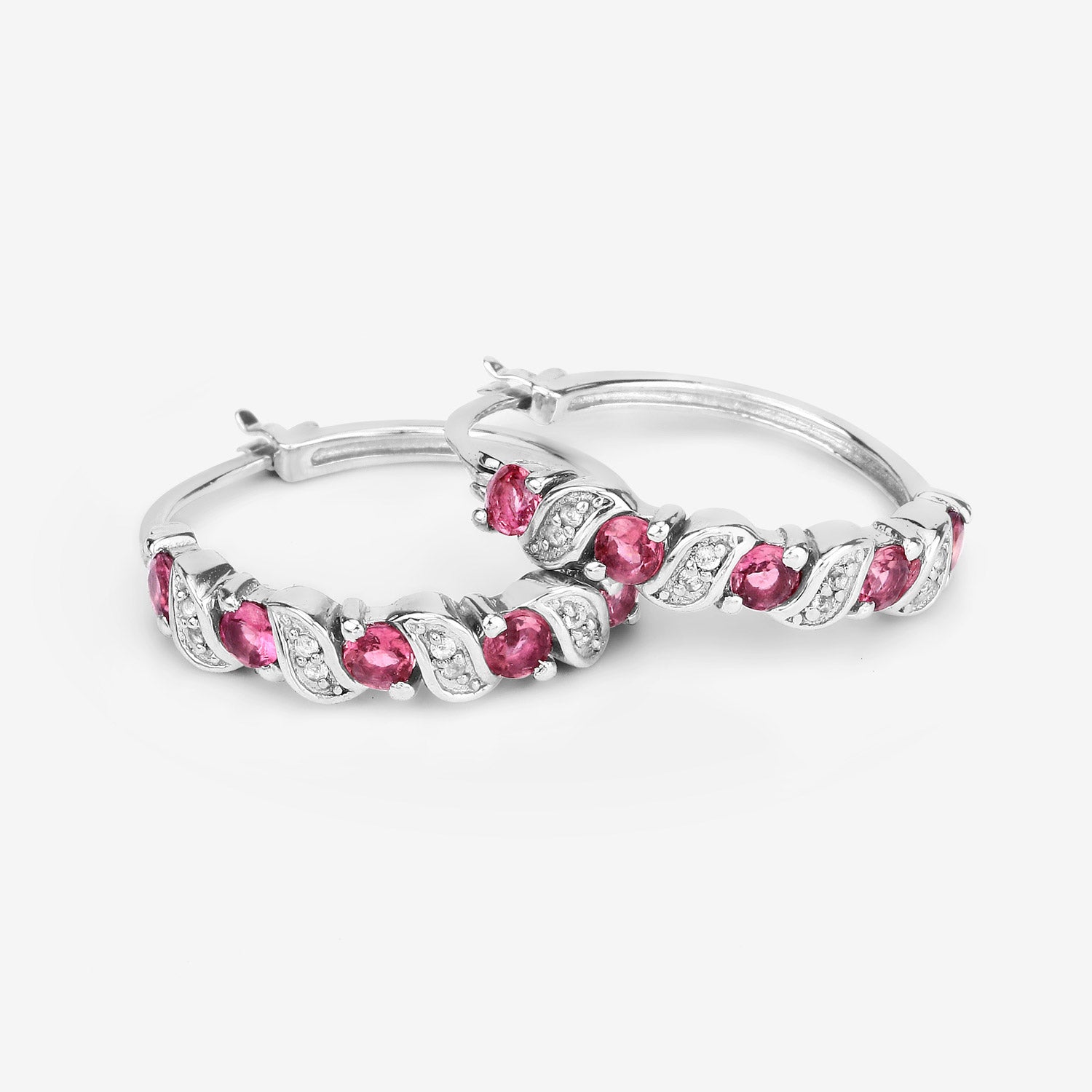 Authentic Pink Tourmaline Hoop Earrings for Women - Elegant Jewelry Gift for Birthday, Anniversary & Special Occasions