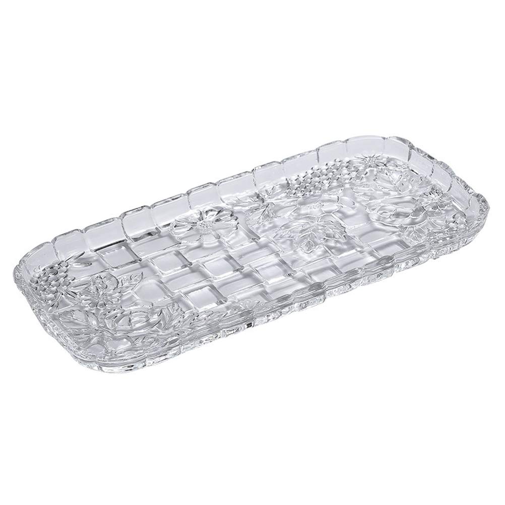 DOITOOL European Vintage Glass Tray - Elegant Fruit Serving Plate & Decorative Centerpiece for Dining Table, Tea Party, and Home Decor