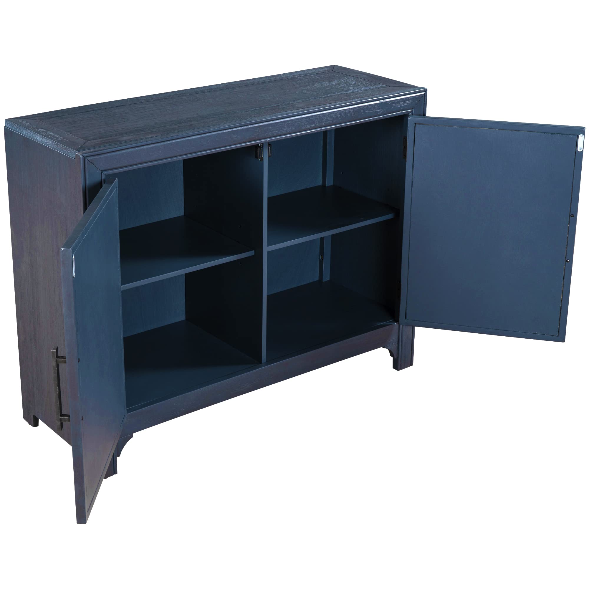 Modern Console Table Sofa Table - 40 Inch Wood Sideboard Buffet Storage Cabinet with 2 Adjustable Shelves - Entryway, Hallway, Living Room Accent Furniture (Antique Blue) 40