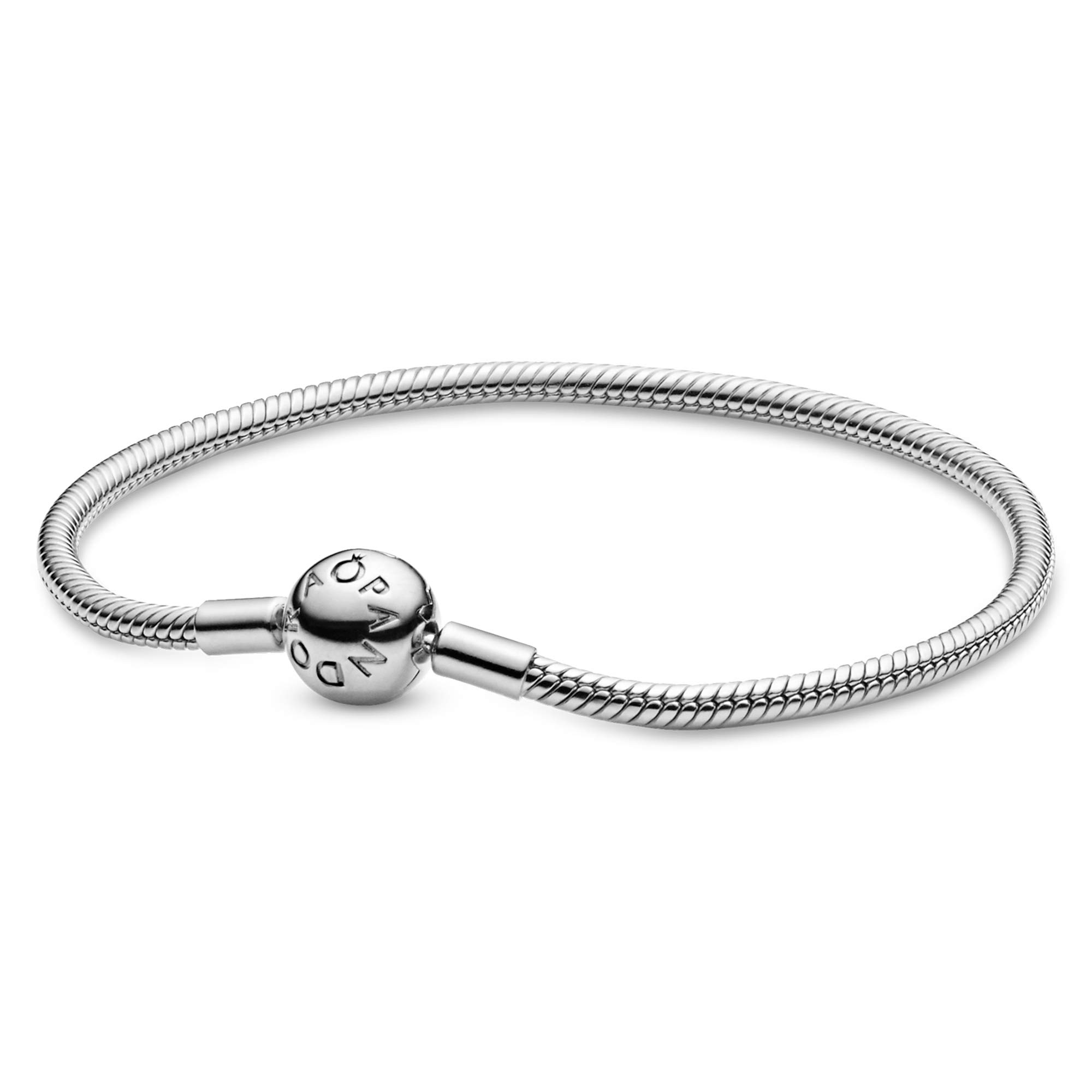 PANDORA Moments Snake Chain Charm Bracelet for Women - Adjustable Silver Plated Jewelry Gift for Her with Gift Box - Perfect for Birthdays, Anniversaries & Special Occasions