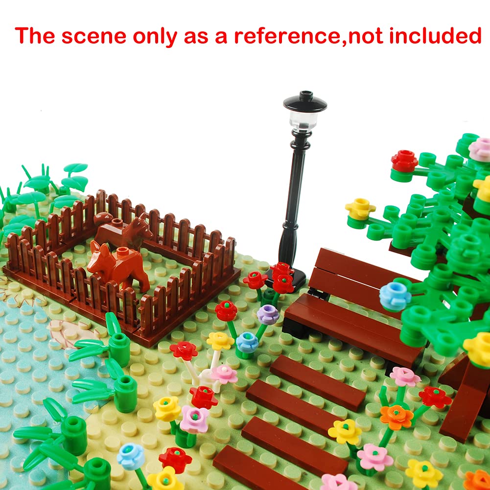 50pcs DIY Fence Building Blocks Kit - Compatible with LEGO, City & House Scenery Accessories - Perfect for Model Train Sets, Dioramas & Creative Play