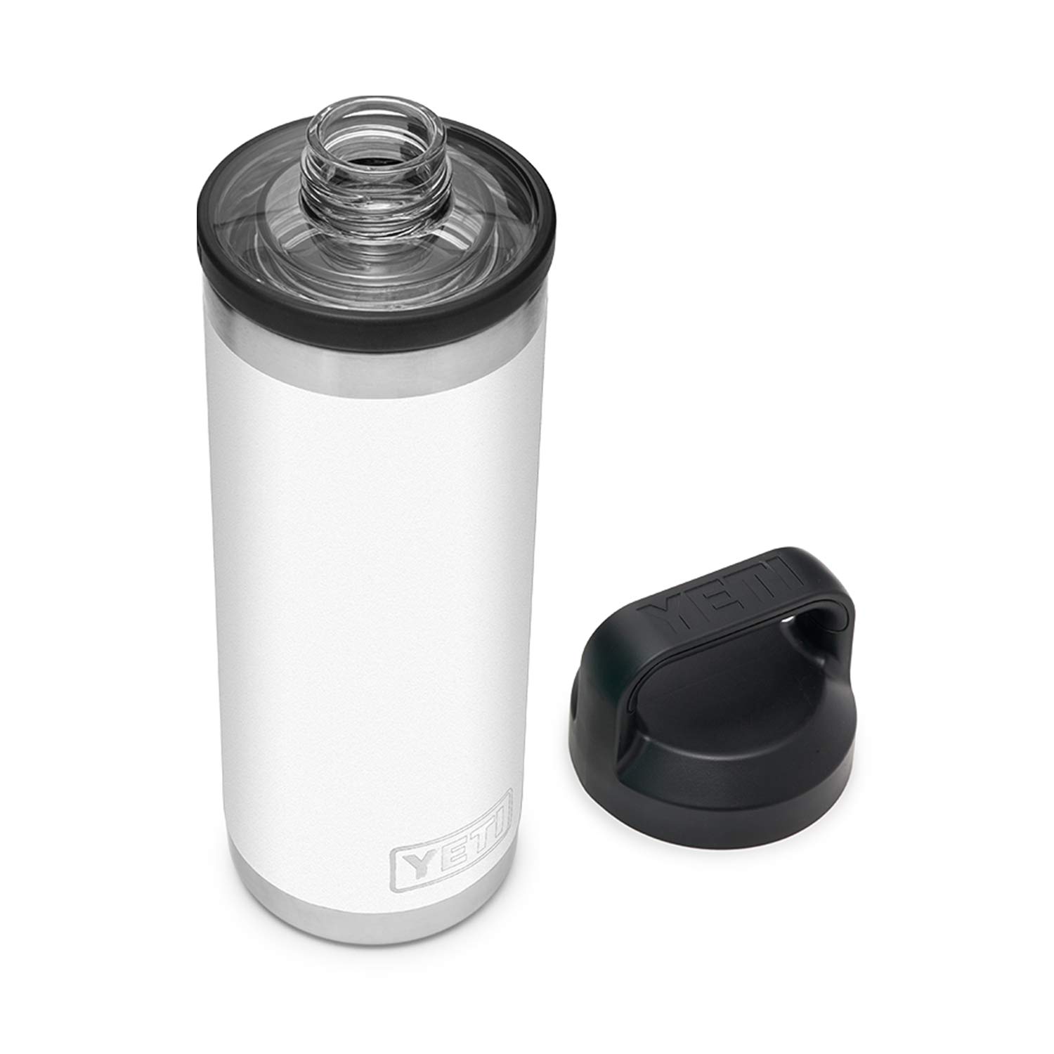 YETI Rambler 18 oz Vacuum Insulated Stainless Steel Water Bottle with Chug Cap - White | Leakproof & Sweatproof for Hiking, Gym & Outdoor Adventures