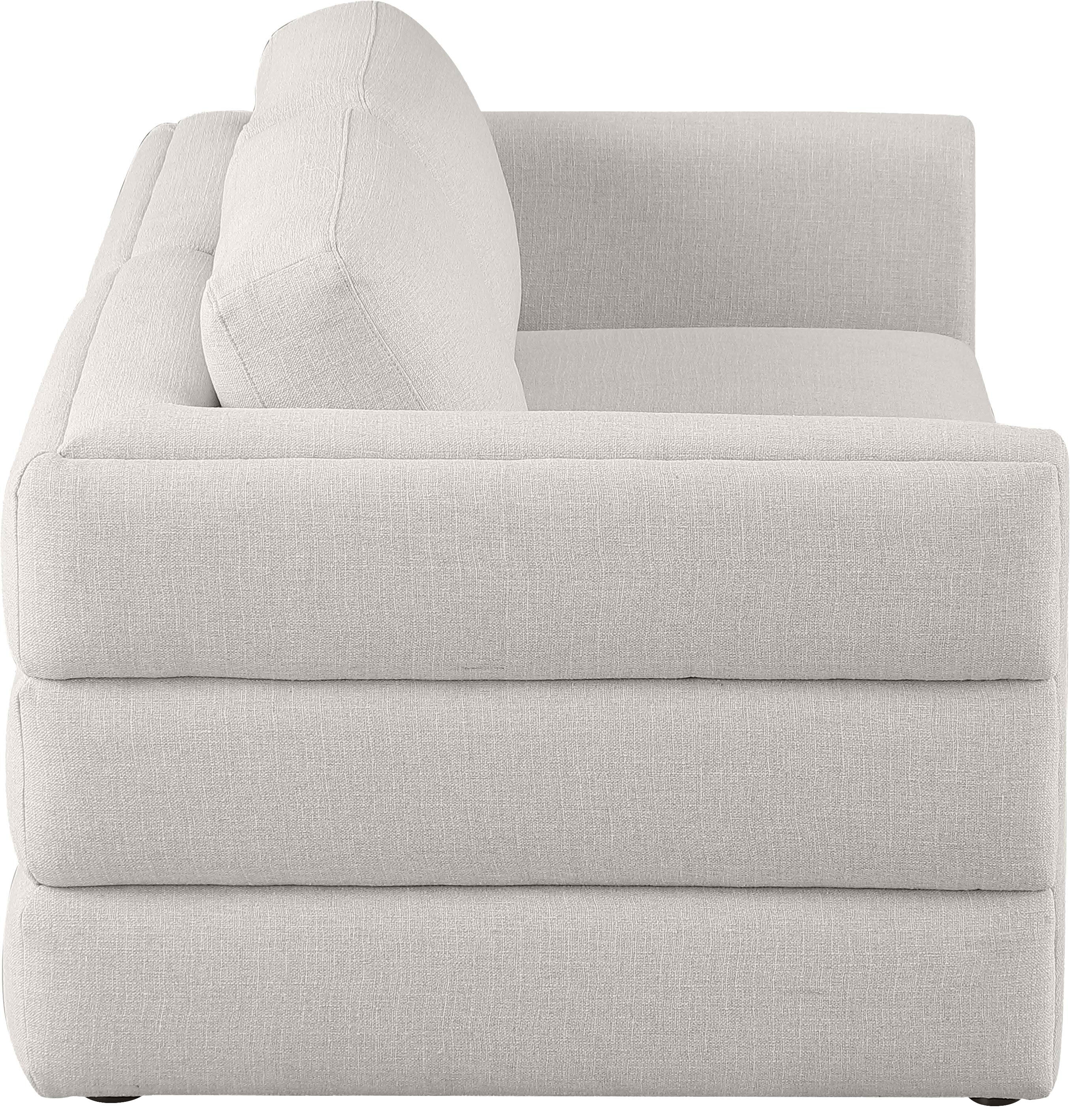Beckham Durable Linen Textured Fabric Modular Sofa - Modern Sectional Couch for Living Room, Lounge & Home Theater - Washable Removable Covers, Easy Assembly