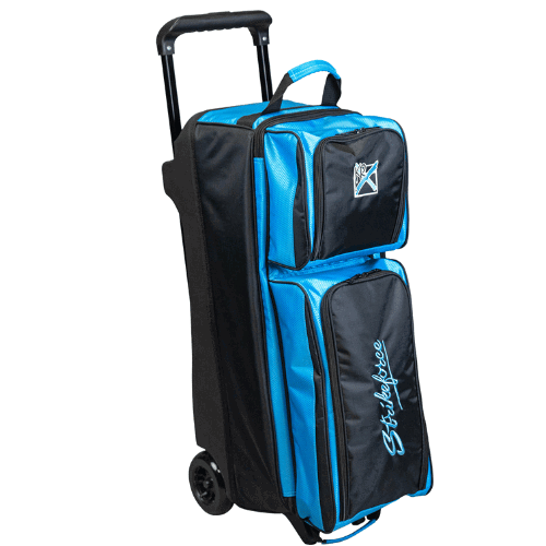 KR Strikeforce Konvoy Black/Caribbean Blue Triple Roller Bag - Durable Travel Luggage for Baseball, Softball & Sports Teams - Perfect for Tournaments, Road Trips & Air Travel