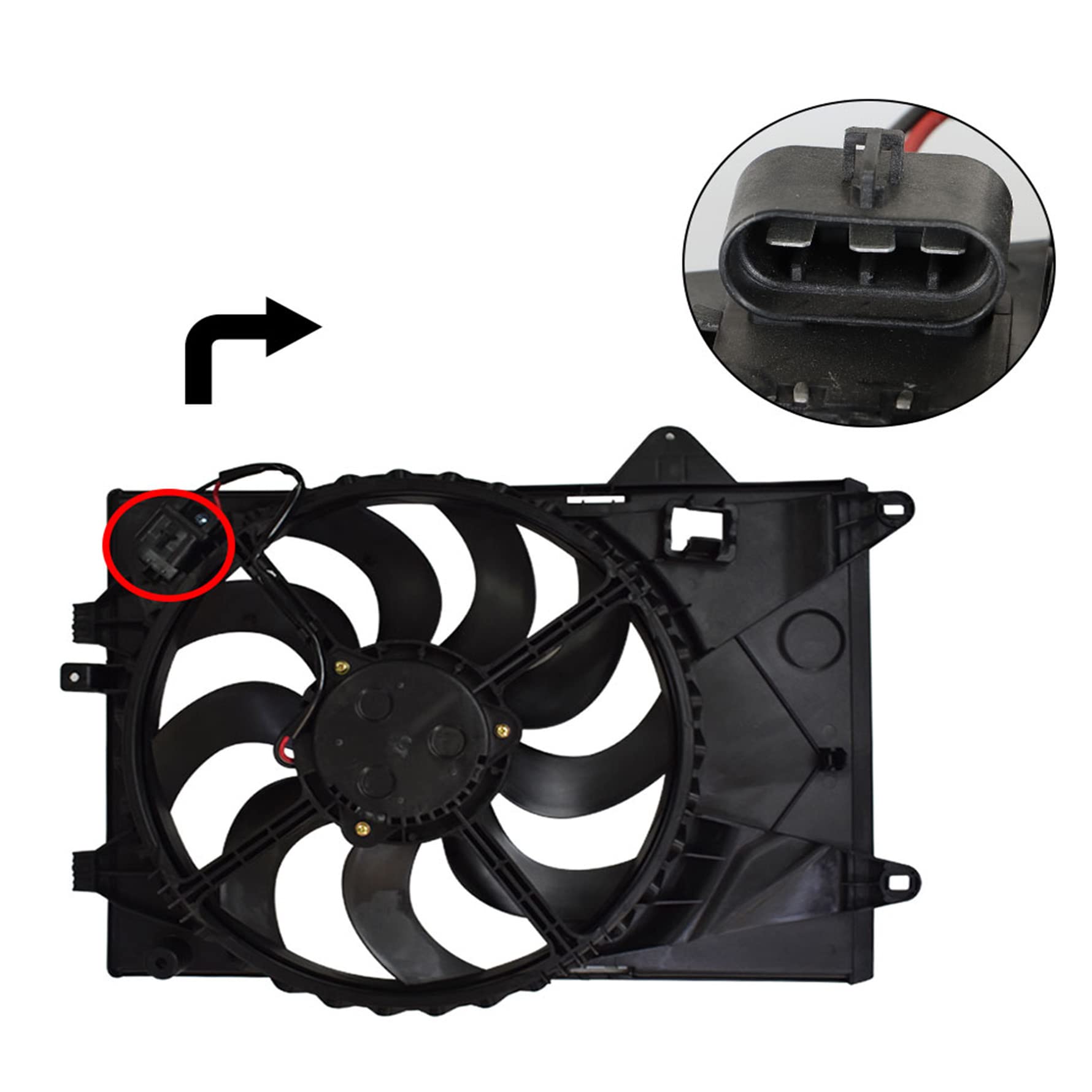2012-2018 Chevy Sonic 1.8L Radiator Cooling Fan Assembly Replacement - GM3115244, 3-Pin Connector | Perfect for Hatchback & Sedan Models | Engine Overheating Prevention & Summer Driving Safety