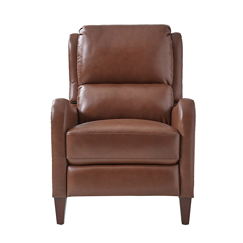 Deliat Genuine Leather Recliner Chair - Premium Comfort for Living Room, Home Theater & Office - Adjustable Footrest & Lumbar Support - Brown PU Leather Sofa for Relaxation & Entertainment