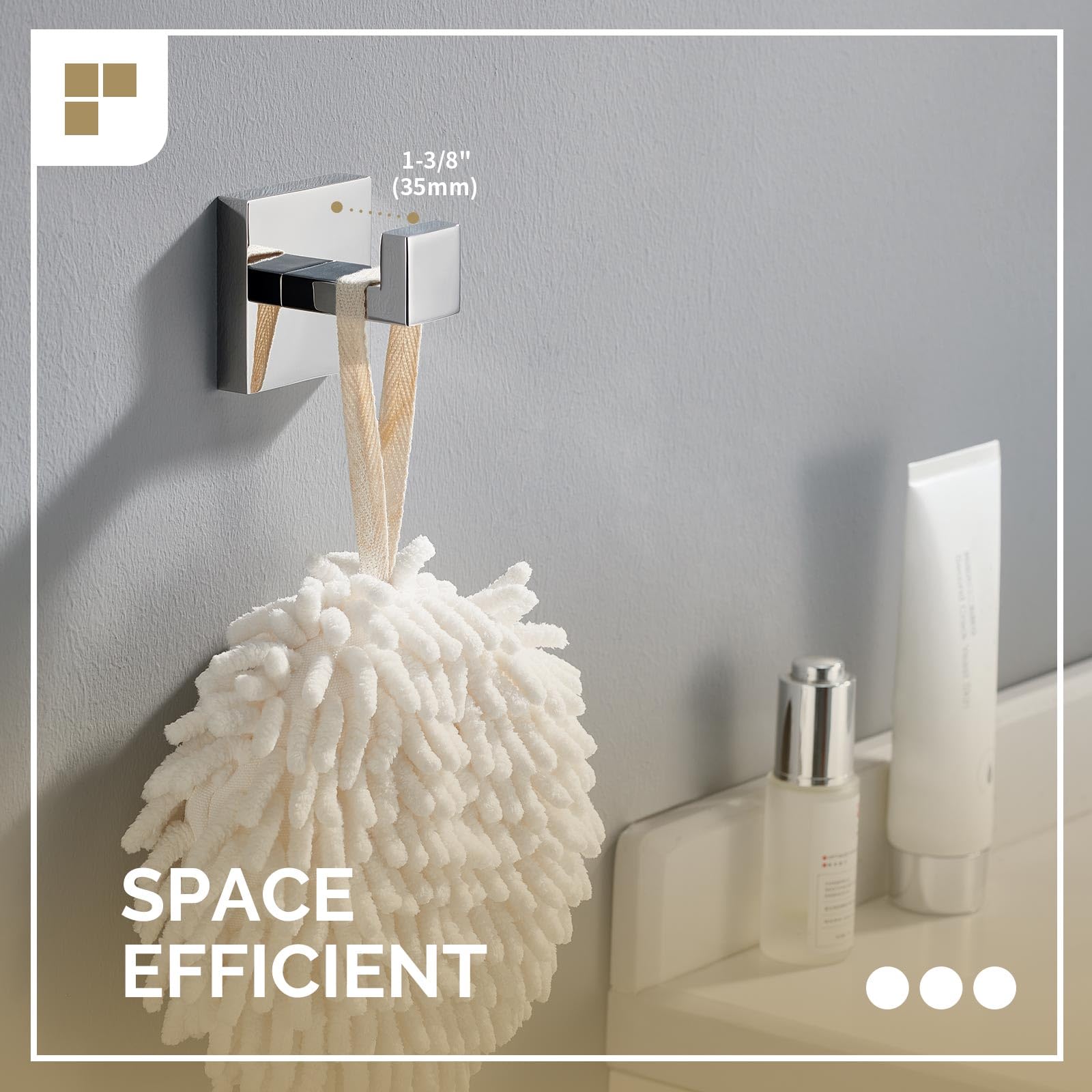 Stainless Steel Bathroom Towel Hook - SUS 304 Shower Robe Hanger, Wall Mounted Coat Hook with Polished Chrome Finish - Perfect for Bathroom, Kitchen, Bedroom & Entryway Organization
