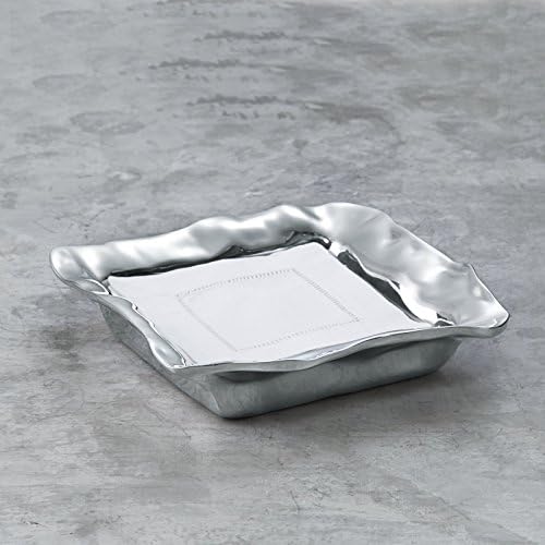 Beatriz Ball Vento Napkin Box - Elegant Silver-Plated Napkin Holder for Dining Table Decor, Perfect for Weddings, Parties, and Holiday Entertaining