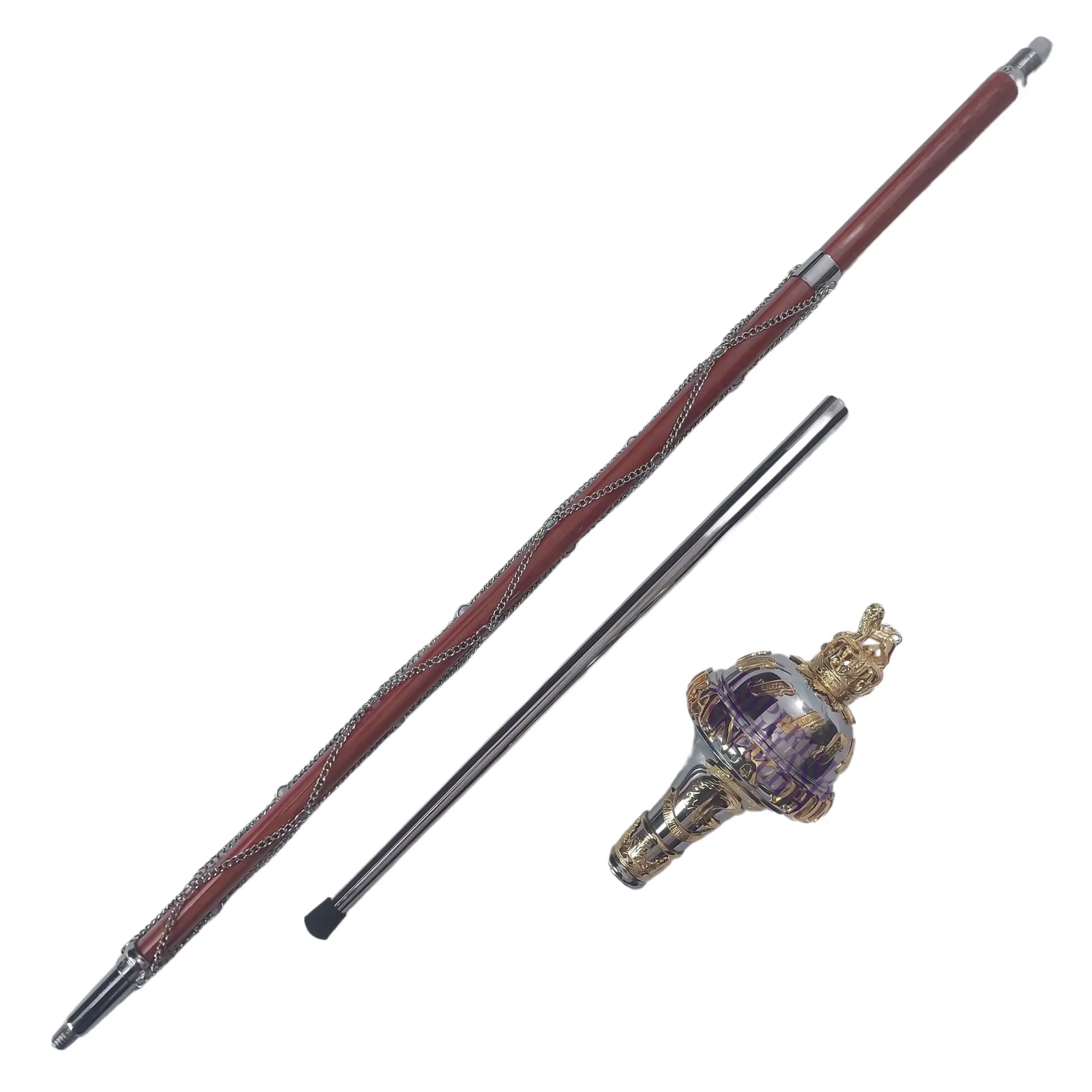 Custom Made Drum Major Ceremonial Mace with Battle Honors - Perfect for Military Parades, Marching Bands & Special Events