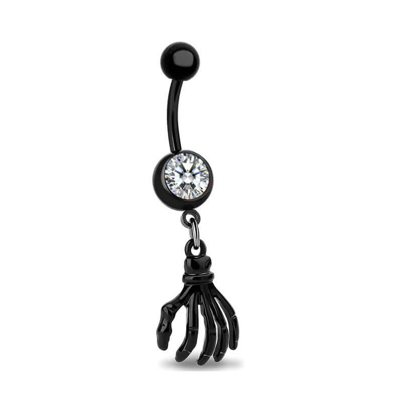 14G Goth Black Widow Vampire Bat Dangle Belly Button Rings - Body Jewelry for Piercing | Perfect for Halloween, Gothic Fashion & Alternative Style
