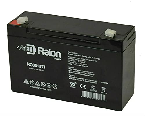 Raion Power RG0612T1 6V 12Ah Sealed Lead Acid Replacement Battery for Dual-Lite 12-631/12631/0120631 Emergency Lights - 12 Pack - Perfect for Backup Power in Commercial Buildings, Hospitals, and Schools