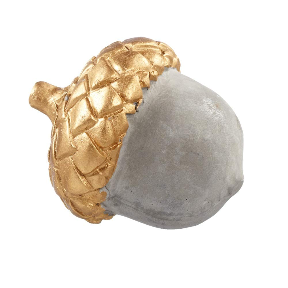 Set of 12 Gray and Gold Distressed Matte Acorn Small Table Decor - 2.75