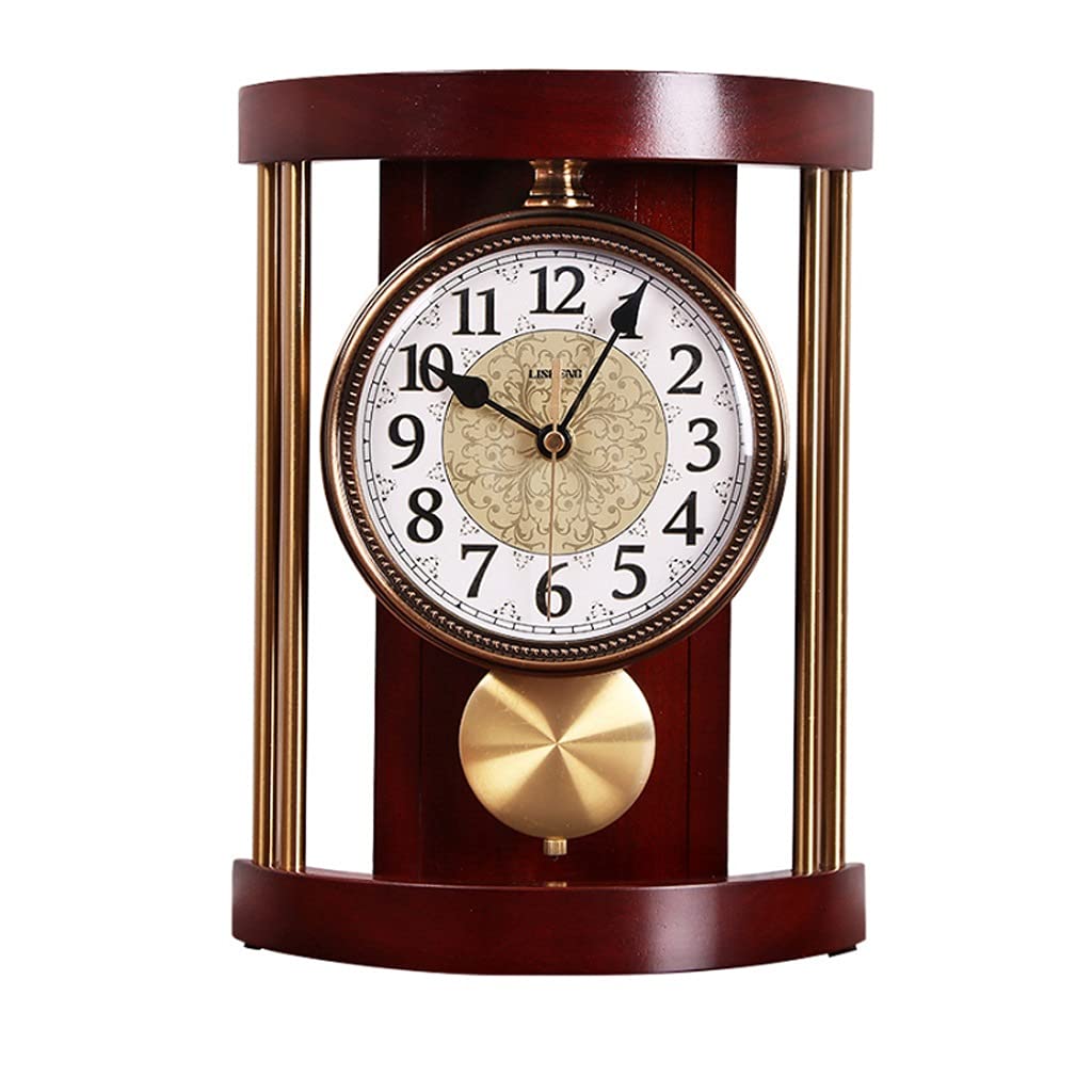 Vintage European-Style Solid Wood Desk Clock - Antique Metal Table Clock for Home Office Decor | Classic Retro Alarm Clock for Living Room, Bedroom & Study | Perfect Gift for Home & Office Use