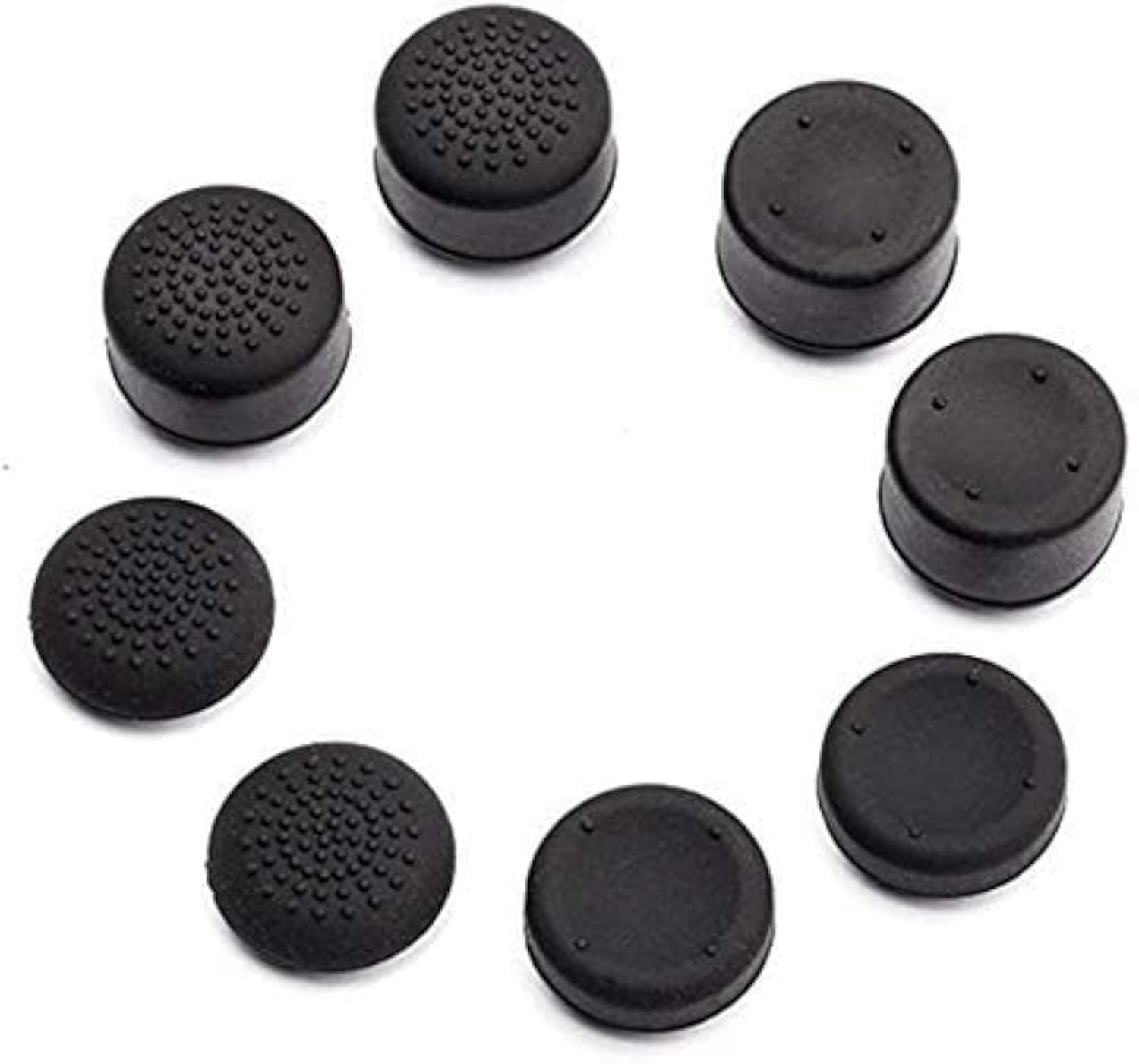 Universal Analog Stick Thumb Grips for PS5, PS4, PS3, Xbox One, Xbox 360, Wii U, Switch Pro & PS2 Controllers - 8 Pack Black Rubber Joystick Caps - Non-Slip Silicone Cover for Enhanced Gaming Comfort & Precision - Perfect for FPS, Racing & Action Games